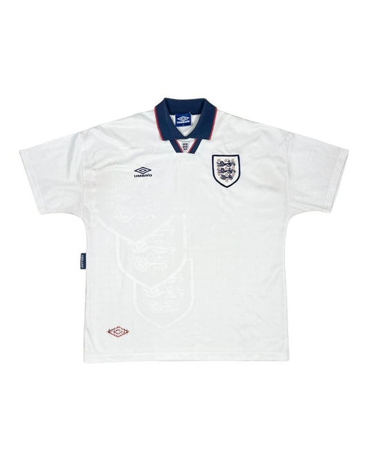Vintage England Umbro 1993 - 1995 Home Football Shirt Size XL White