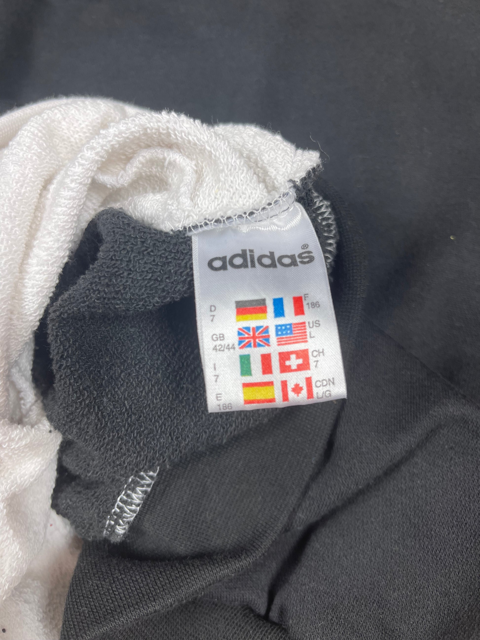 Vintage Germany Adidas 1996 1997 1998 Sweatshirt Crew Neck White Black Size L - XL