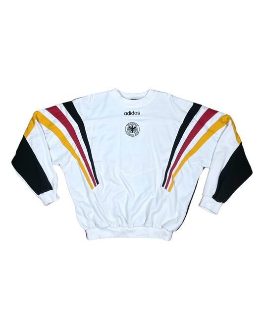 Vintage Germany Adidas 1996 1997 1998 Sweatshirt Crew Neck White Black Size L - XL