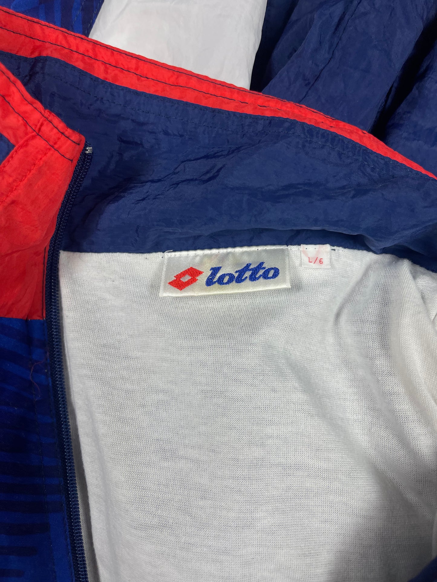 Vintage Netherlands KNVB Lotto 1992 - 1994 Jacket Shell Size L Blue White Red