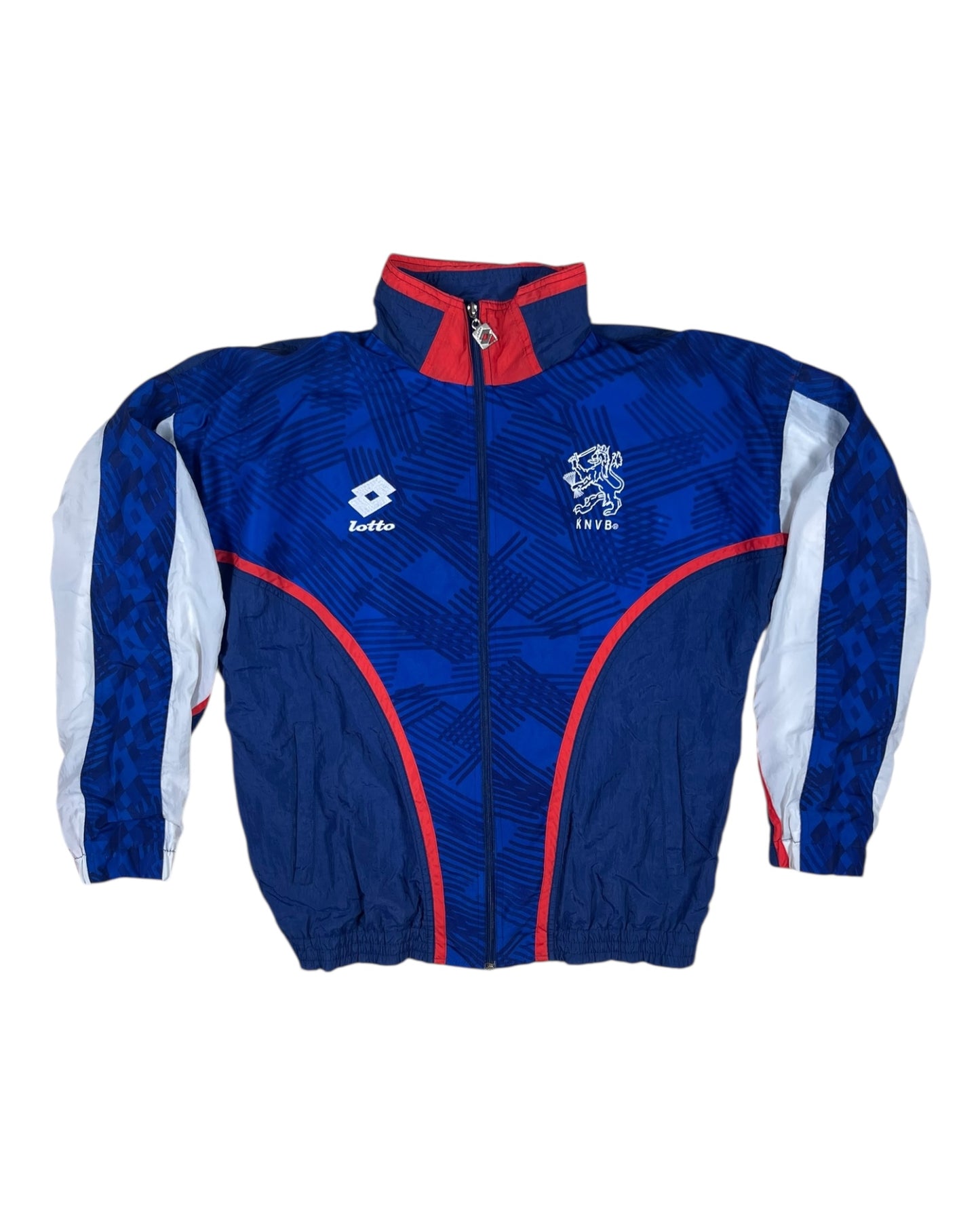 Vintage Netherlands KNVB Lotto 1992 - 1994 Jacket Shell Size L Blue White Red