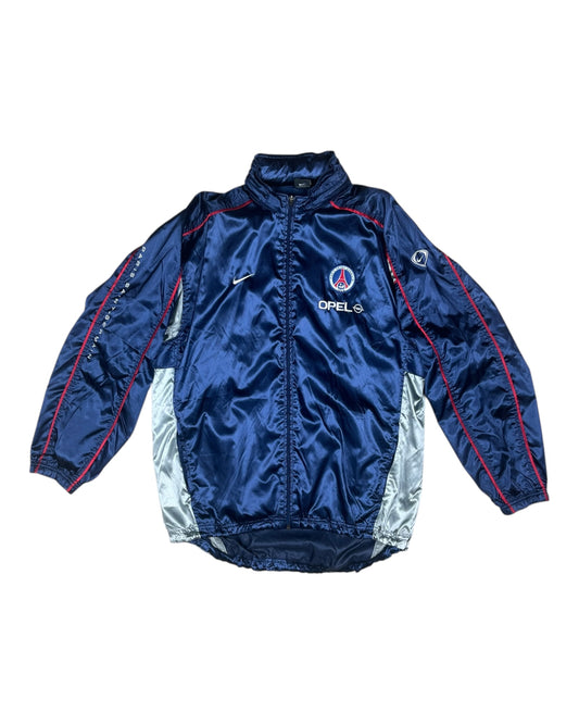 Vintage Y2K PSG Paris Saint Germain Nike Team 2001 - 2002 Track Hooded Jacket Shiny Size L
