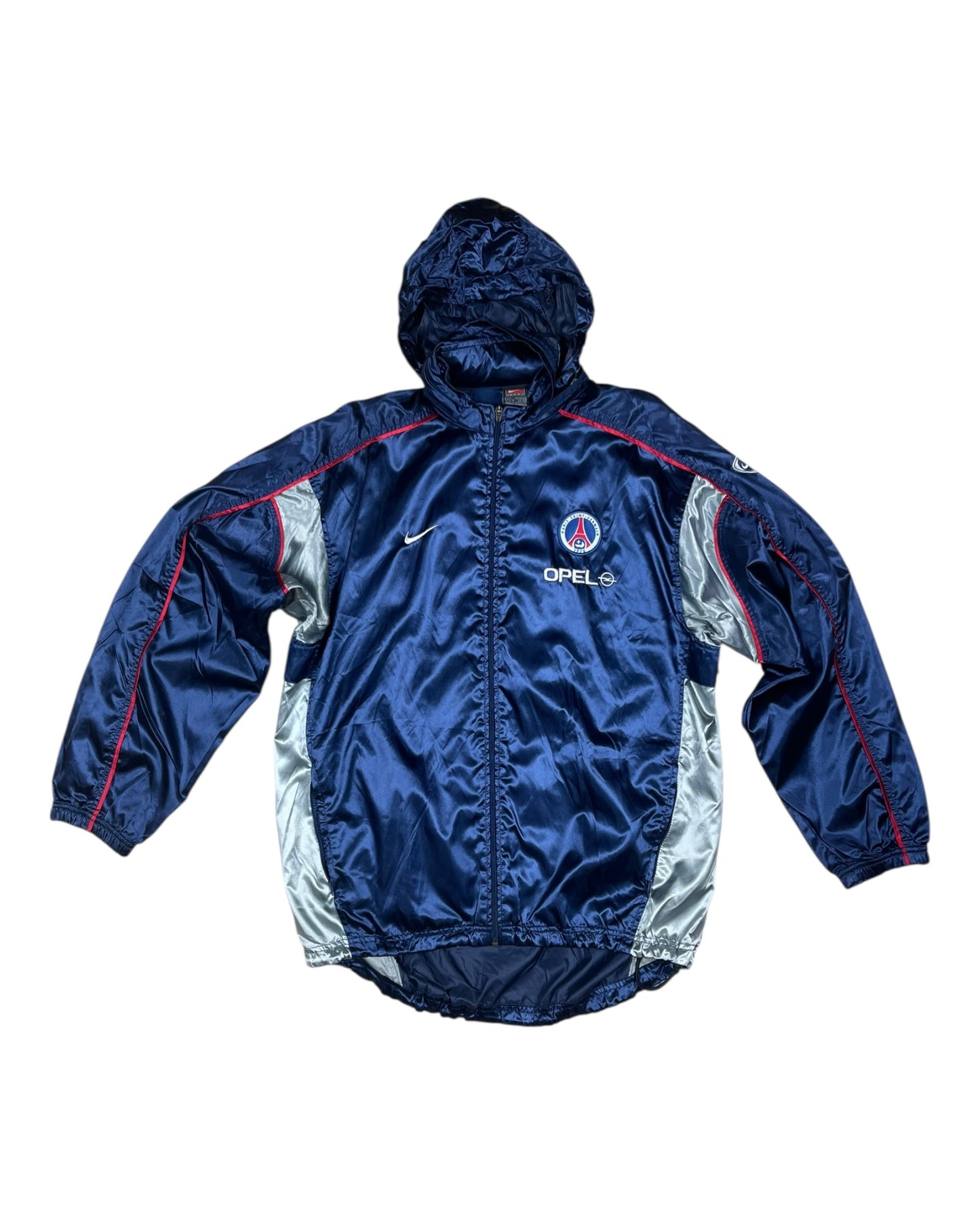 Vintage Y2K PSG Paris Saint Germain Nike Team 2001 - 2002 Track Hooded Jacket Shiny Size L