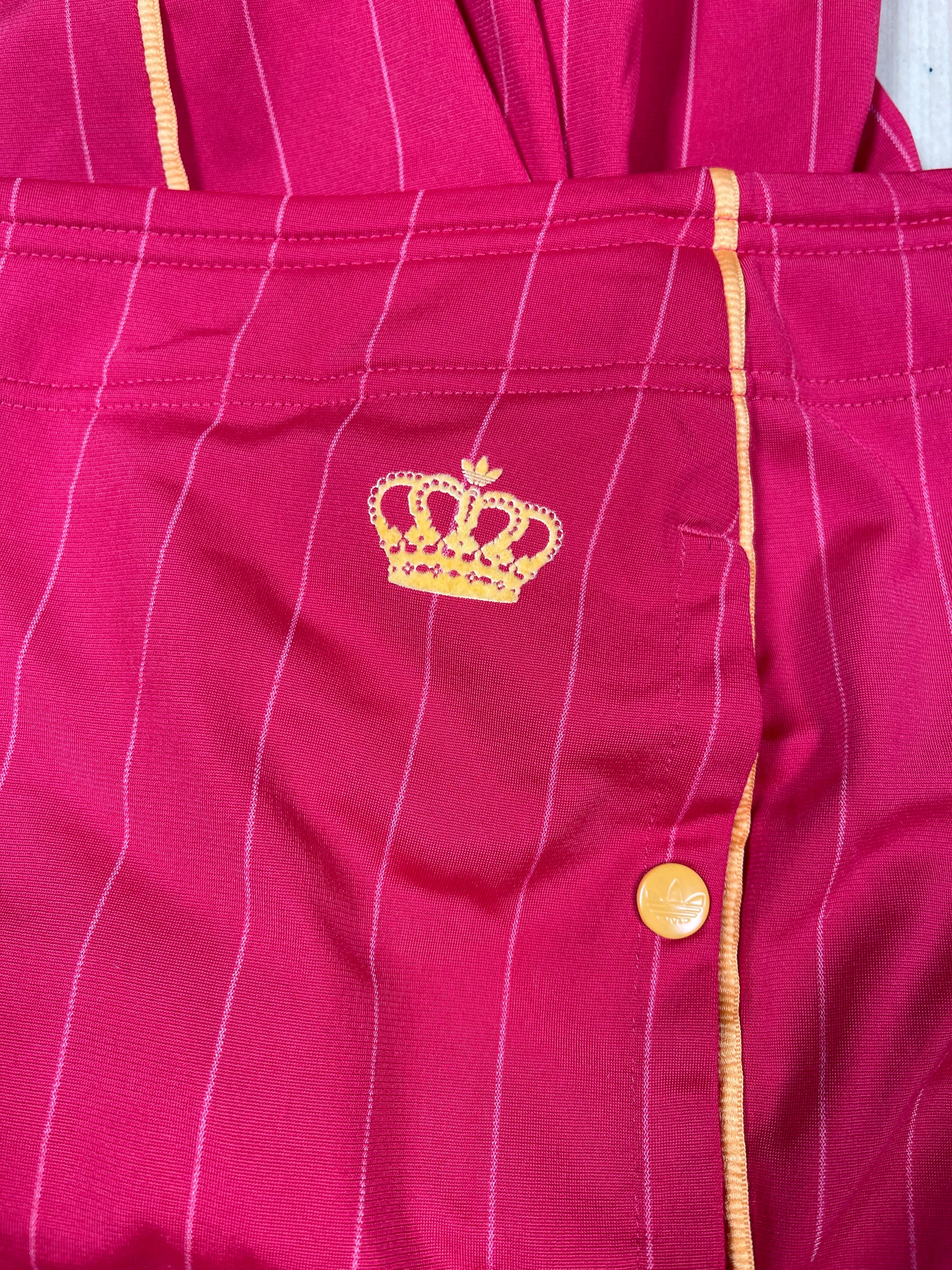 Y2K Adidas Missy Elliott Respect Me Low Waist Track Pants Red Stripes Size S - M 3/4 Length Pants 2006