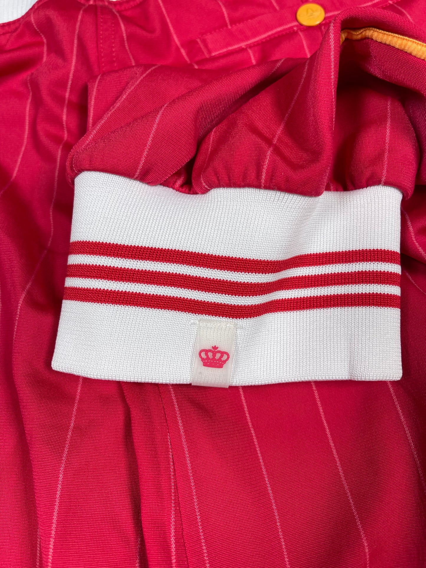 Y2K Adidas Missy Elliott Respect Me Low Waist Track Pants Red Stripes Size S - M 3/4 Length Pants 2006