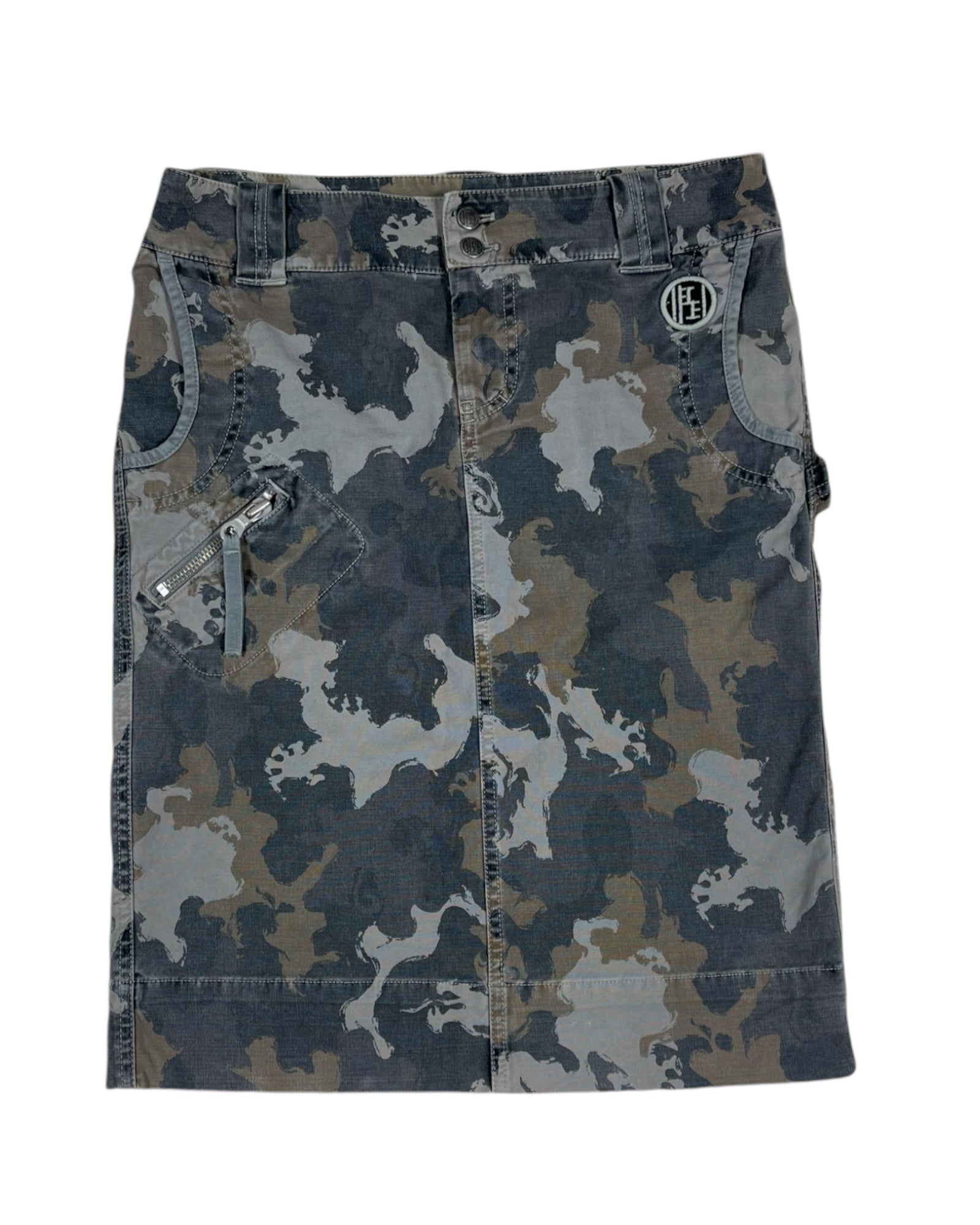 Y2K Diesel Skirt Low Waist Camouflage Army Size M 29