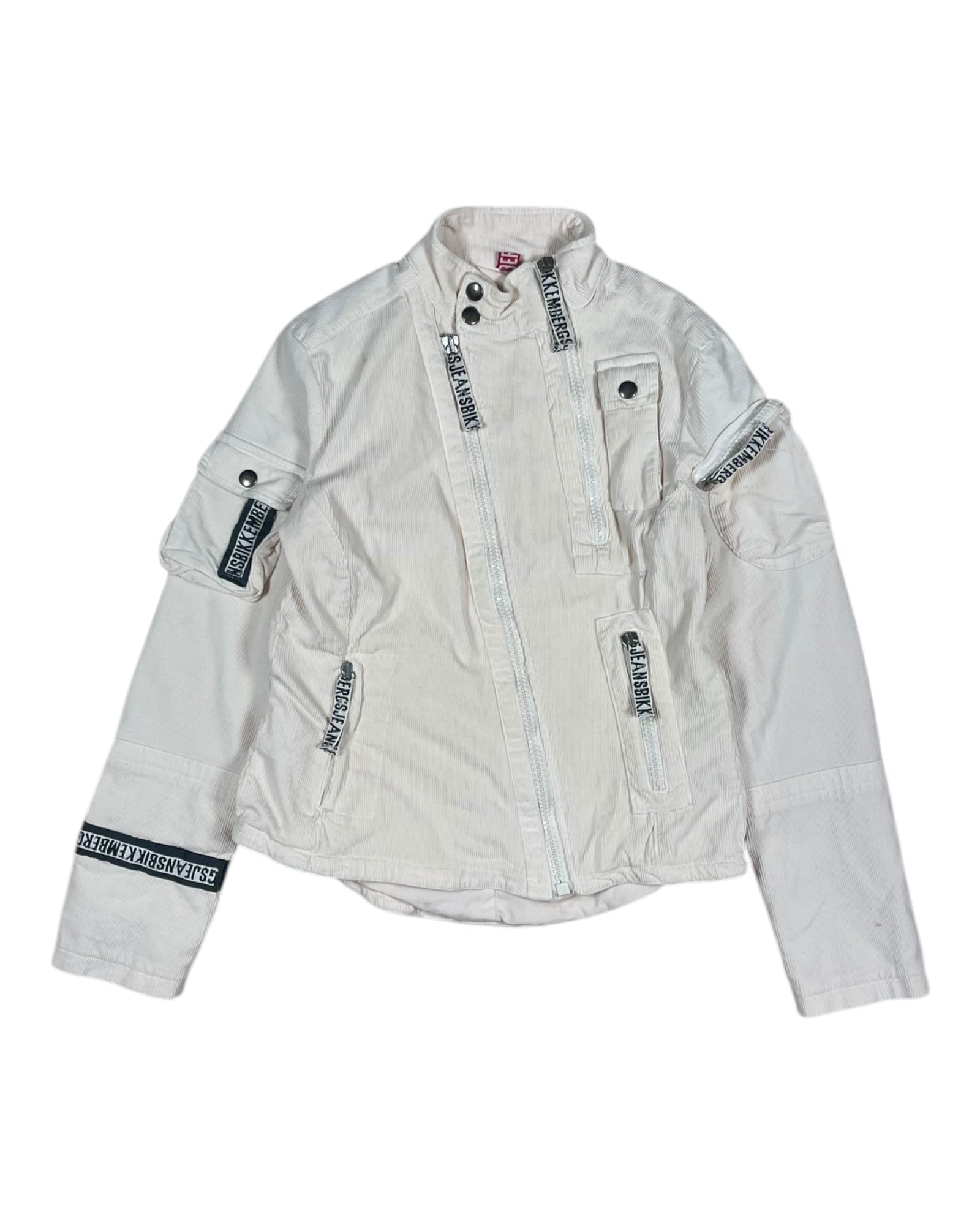 Y2K Dirk Bikkembergs Corduroy Slim Fit Jacket Beige Size M Made in Italy