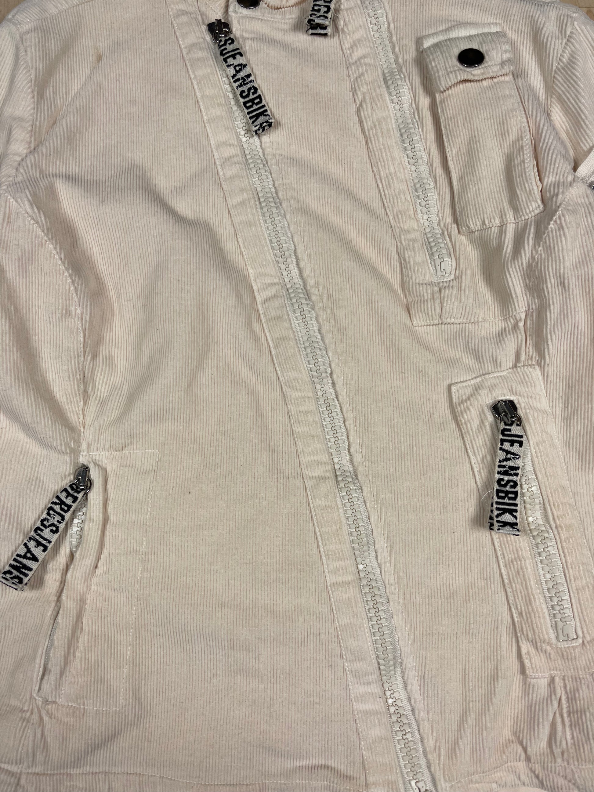 Y2K Dirk Bikkembergs Corduroy Slim Fit Jacket Beige Size M Made in Italy