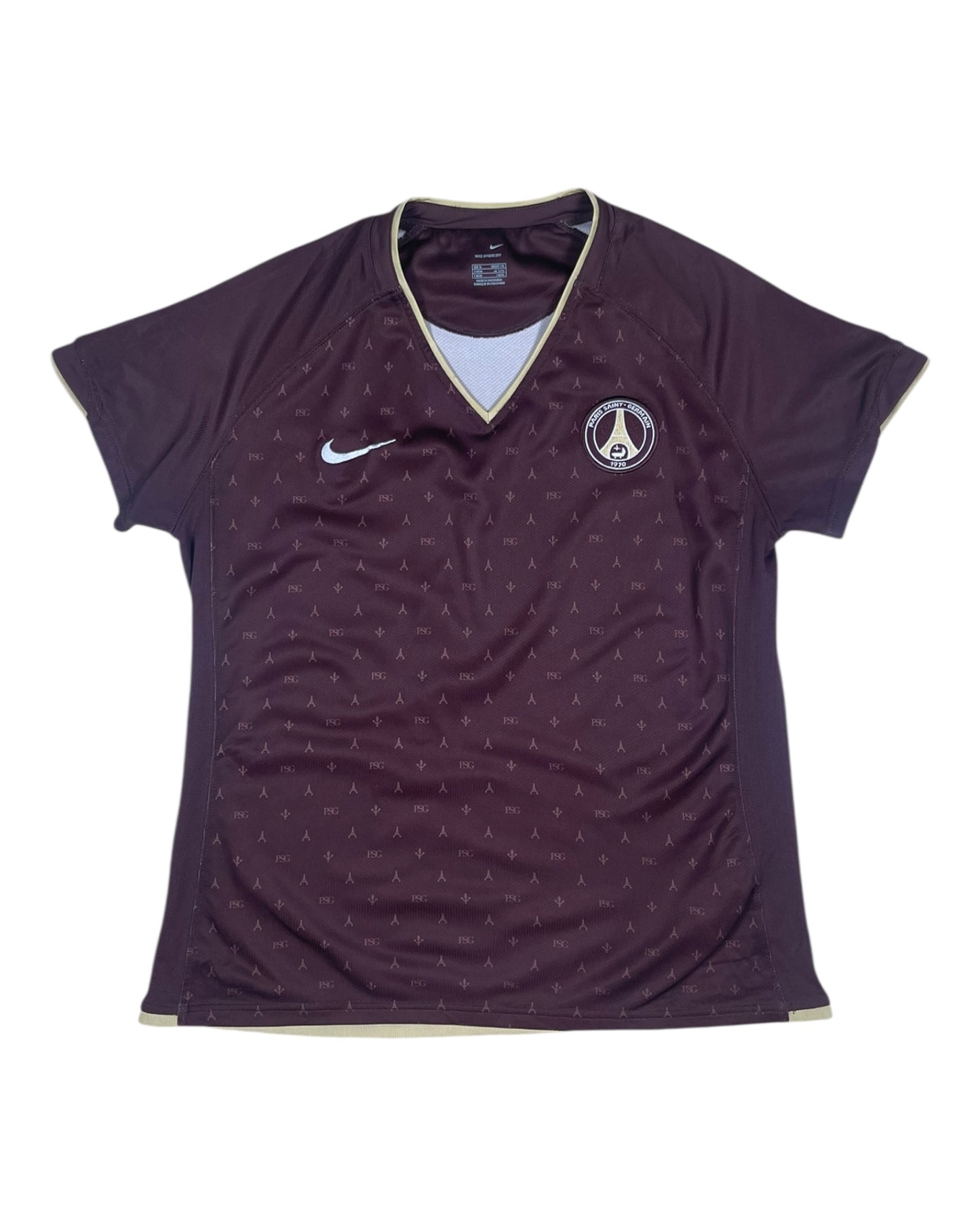 Y2K PSG Paris Saint Germain Nike Sphere Dry 'Louis Vuitton' 2006 - 2007 'Chocolate' Away Women Football Shirt Size XL