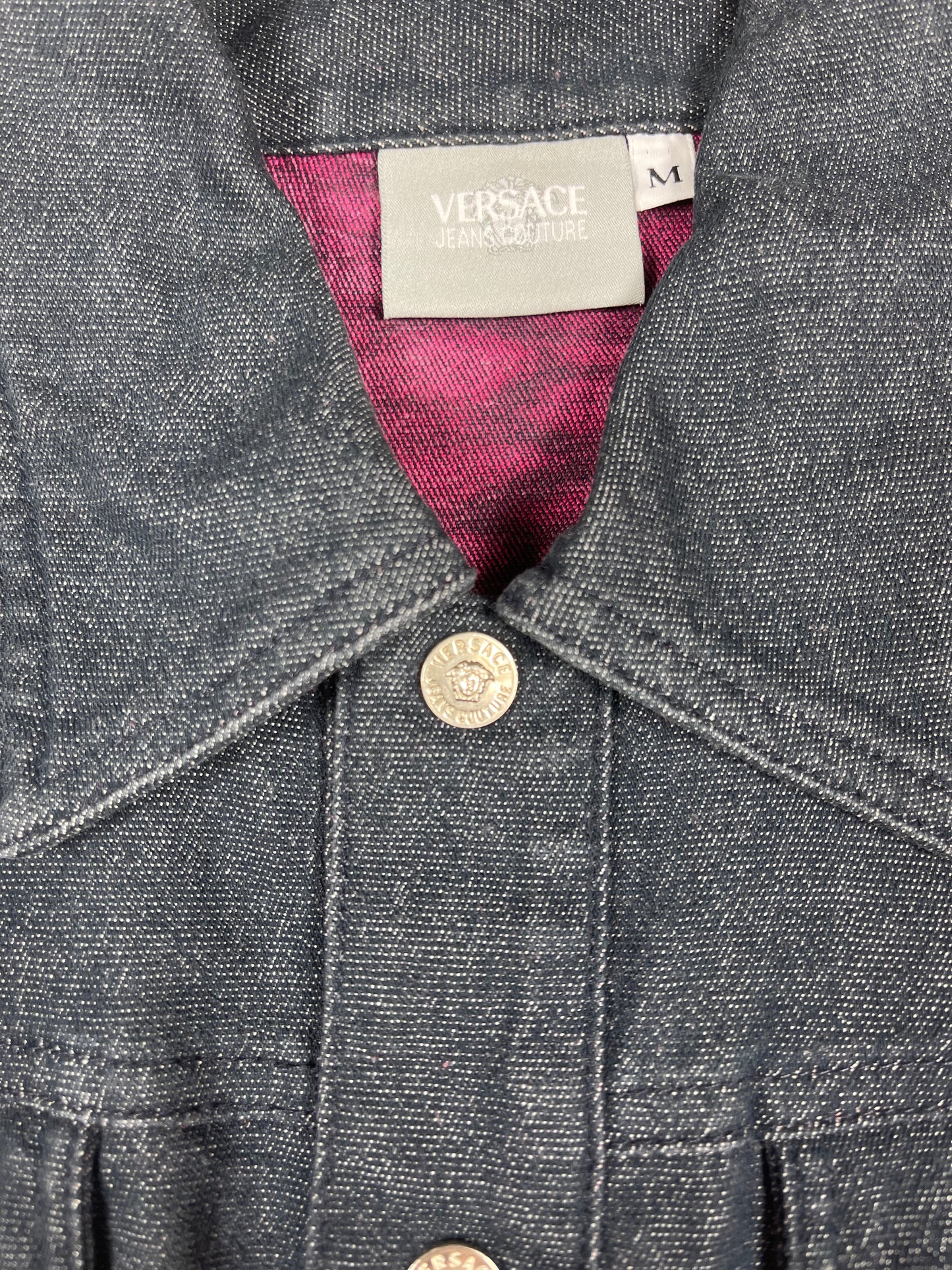 Y2K Versace Jeans Couture Denim Jacket Size M Made in Italy Designer Medusa