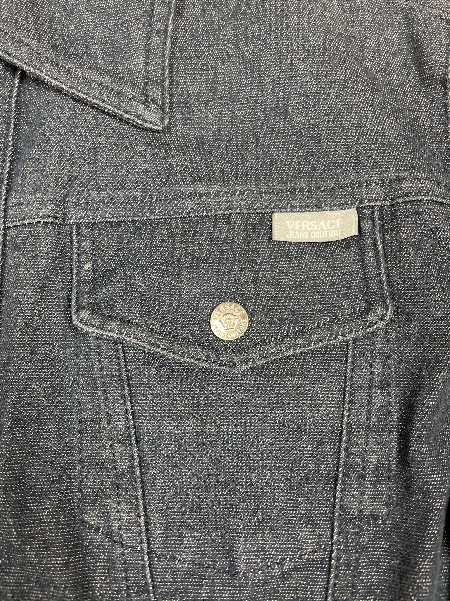 Y2K Versace Jeans Couture Denim Jacket Size M Made in Italy Designer Medusa