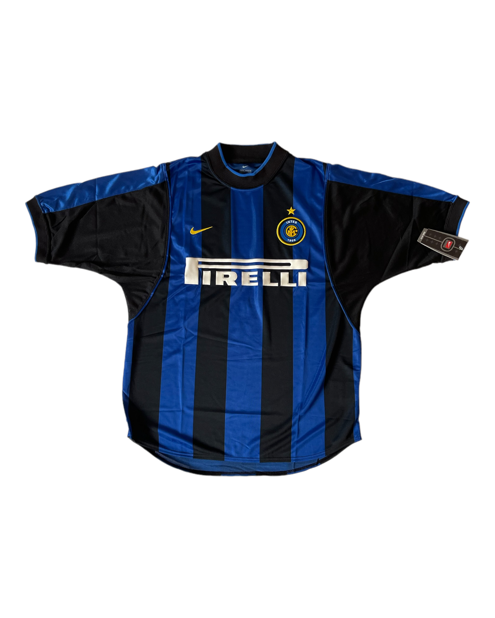 Authentic Inter Internazionale Milano Milan Nike Team 2000-2001 Home Football Shirt Black Blue Pirelli Size S Made in UK BNWT NOS OG DS DRI-FIT