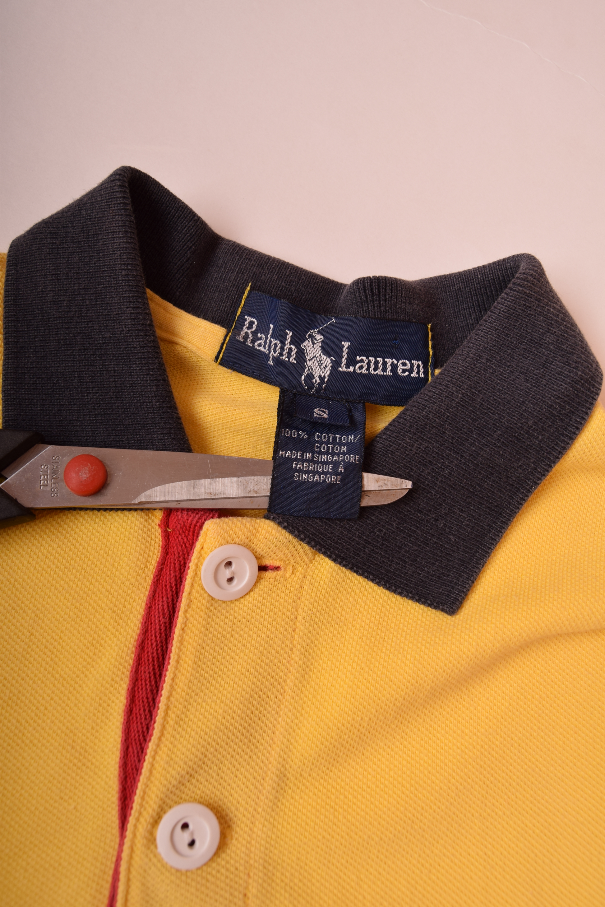 Vintage Ralph Lauren Polo Shirt Size S Yellow