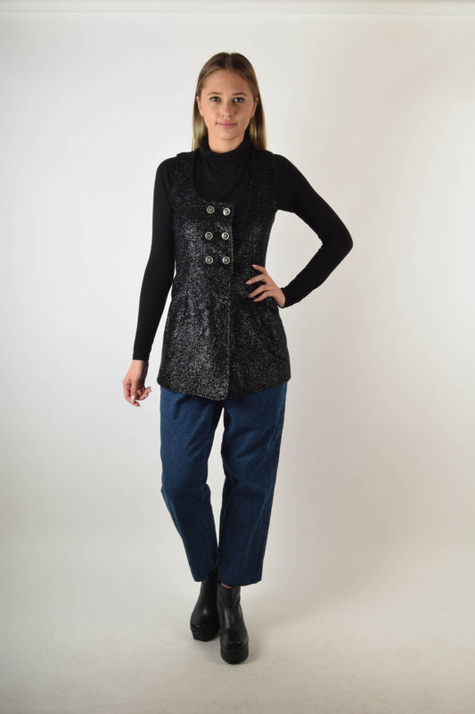 Rare Vintage 80's Gianfranco Ferré / GFF Studio 001 Vest With Glitter Made in Italy