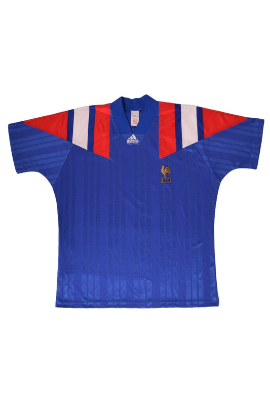 Vintage France Adidas Equipment 1992-1993 Home Football Shirt Size XL Blue Red White