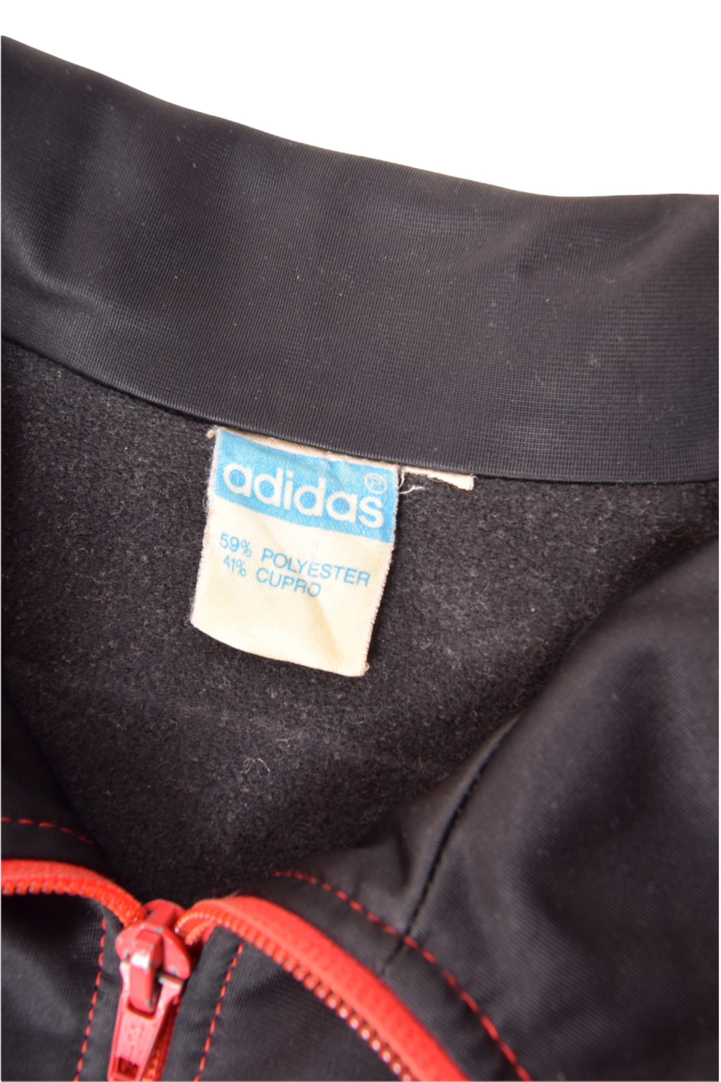 Vintage 70's 80's Adidas Track Top Jacket Size S-M Black Red