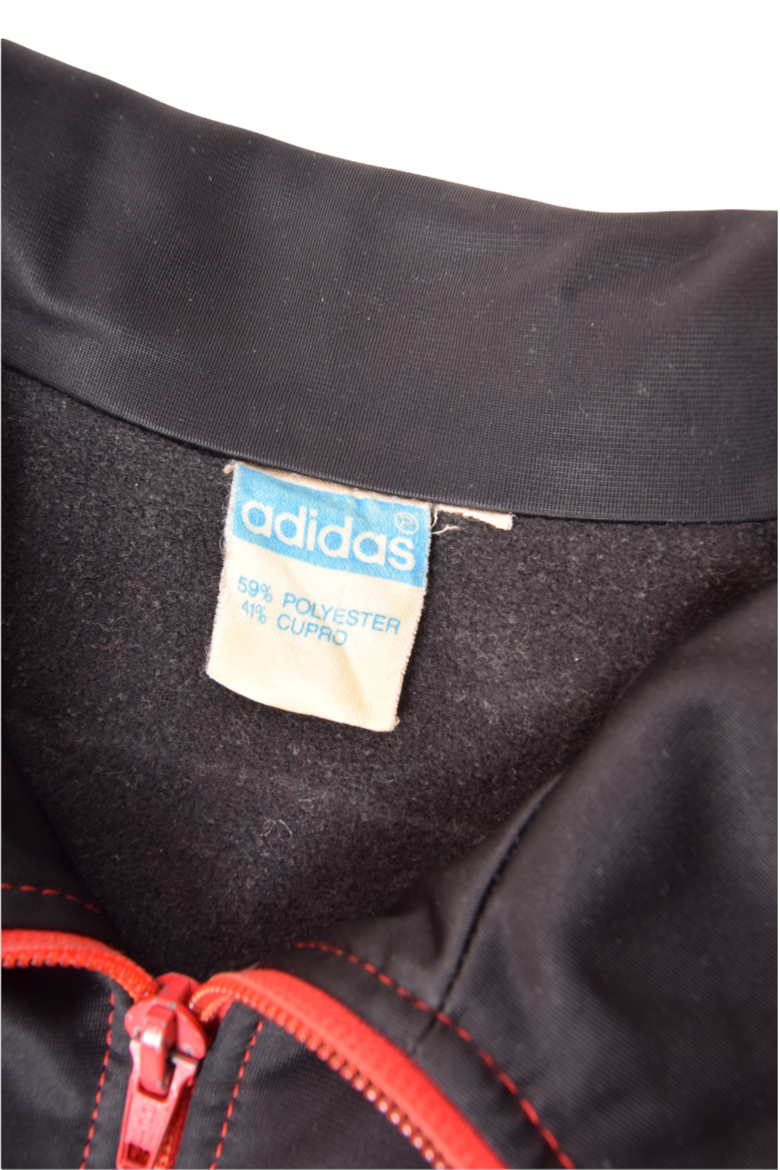 Vintage 70's 80's Adidas Track Top Jacket Size S-M Black Red