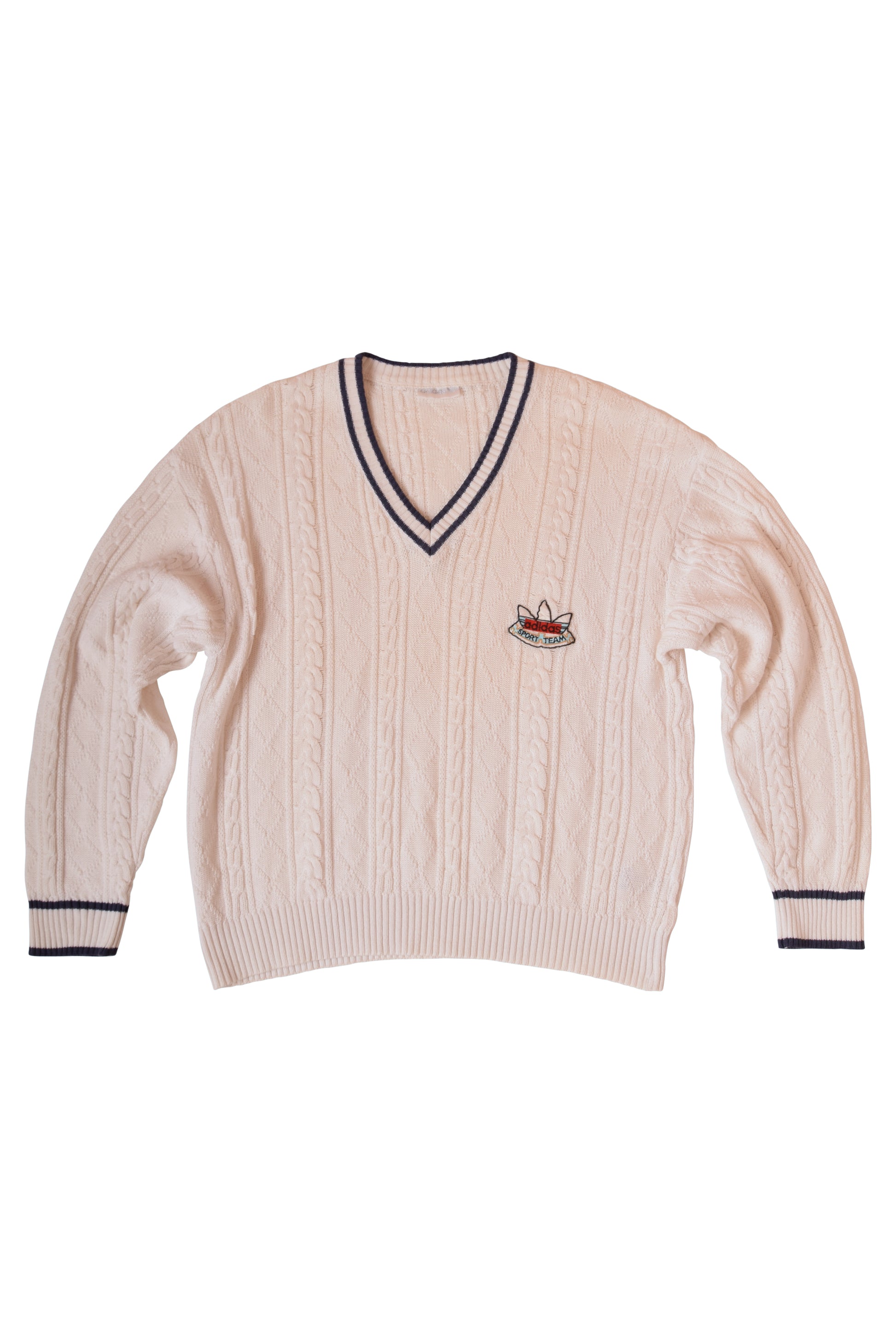Vintage 80's Tennis Jumper Made in West Germany  Size L White