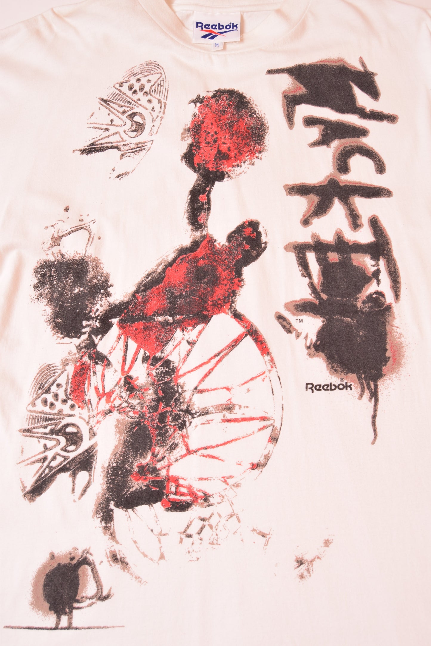 Vintage Reebok T-Shirt Blacktop Basketball Size M-L