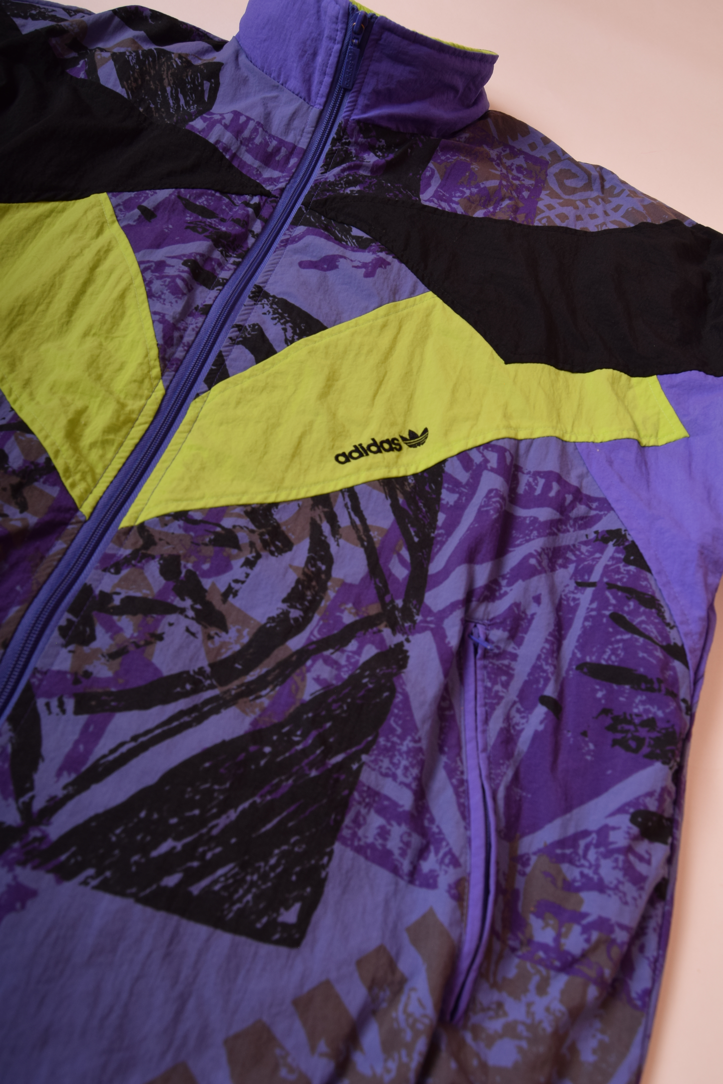 Vintage Adidas Shell / Jacket Size L 90's Crazy Pattern