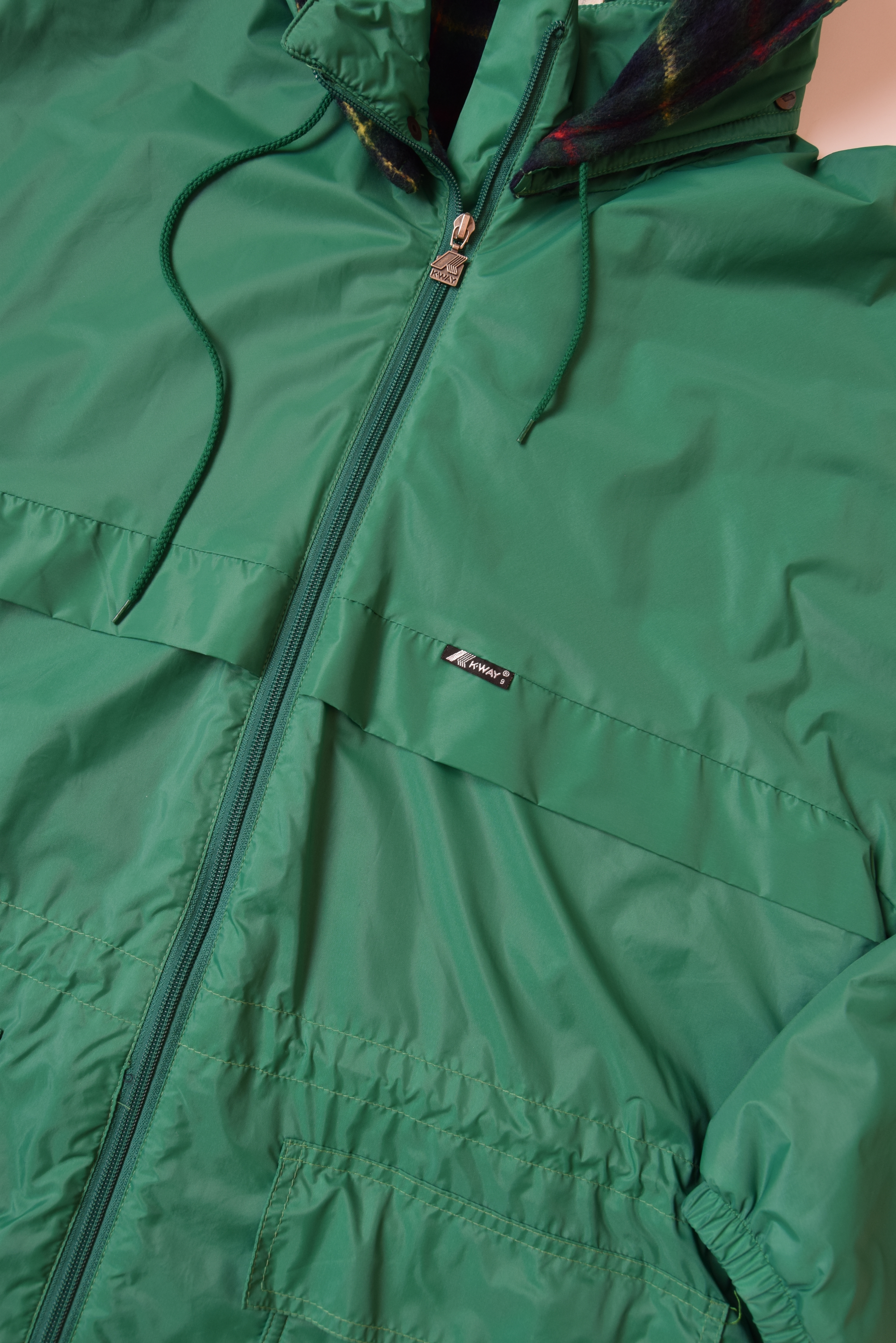 Vintage K-WAY Thick Jacket - Windbreaker Green Size XL