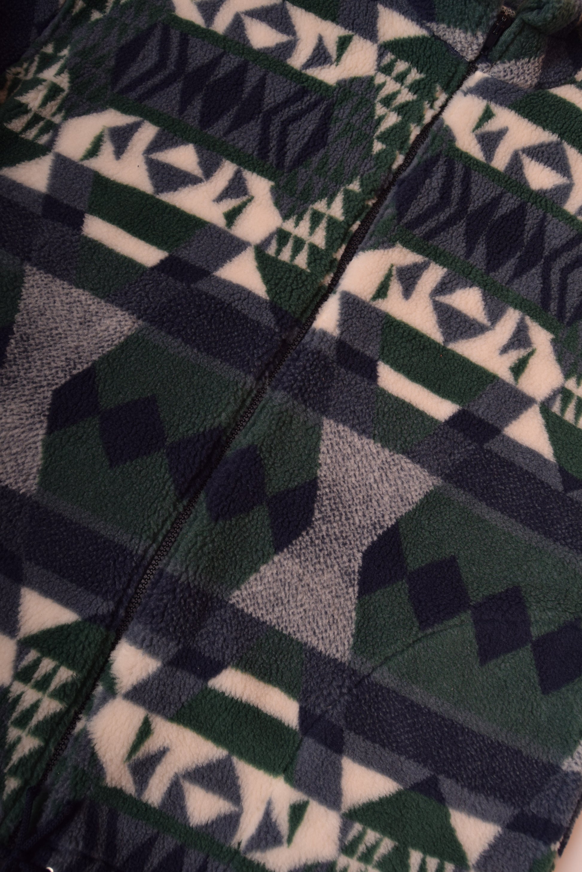 Vintage 90's Fleece with Abstract / Geometric Pattern