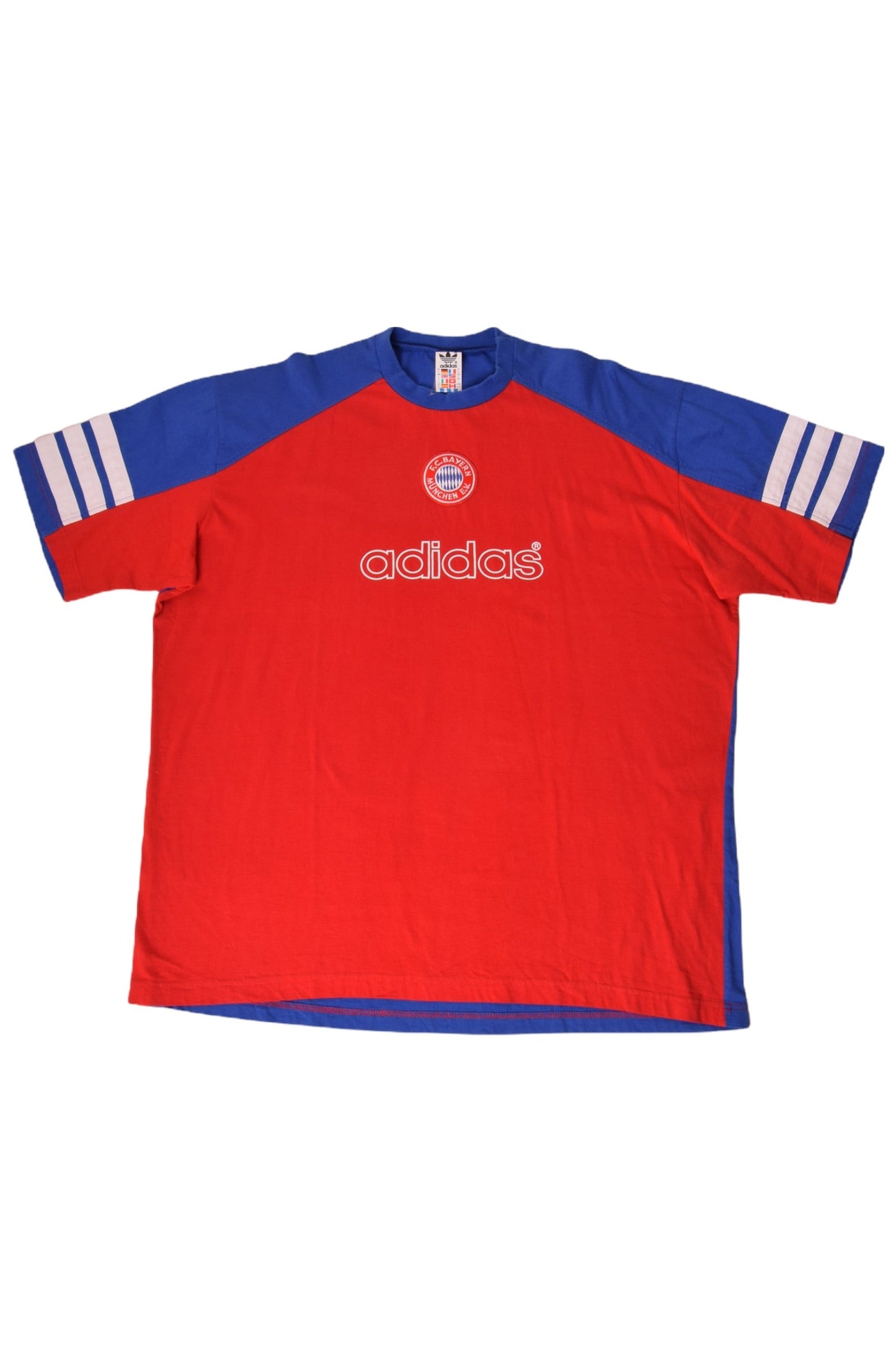 Vintage 90's Bayern Munchen Training Shirt 100% Cotton Red Blue White Size XL-XXL