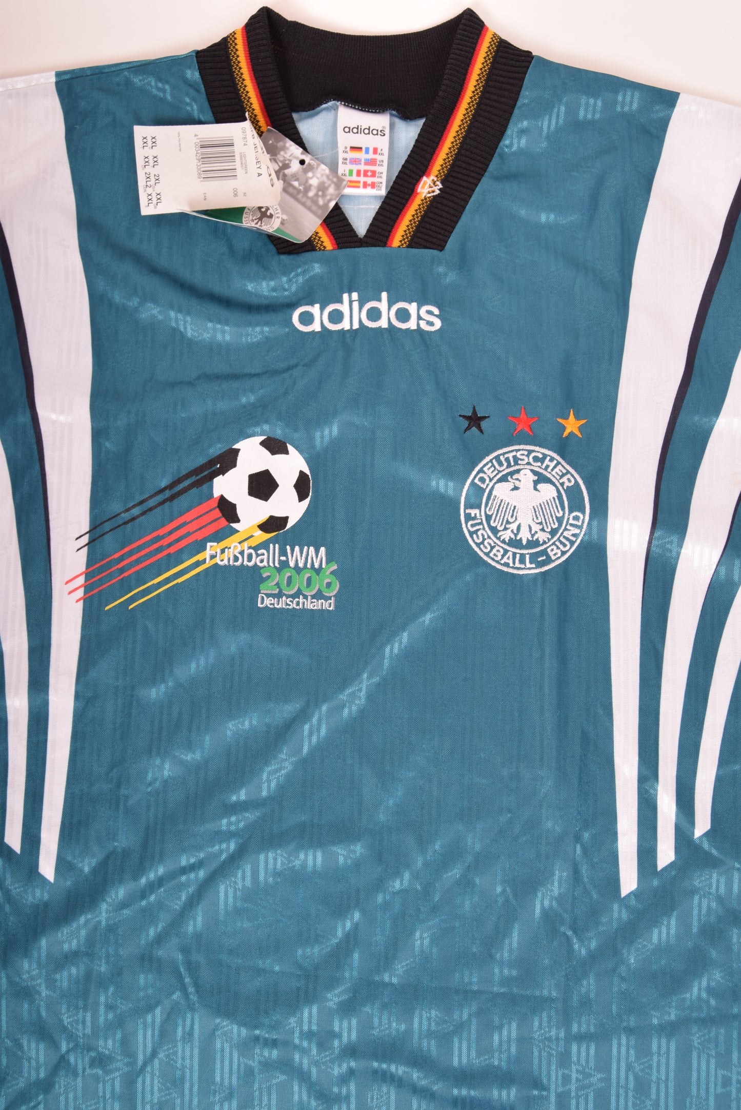 Vintage Germany Adidas 1996-1997 Away Football Shirt BNWT Green Size XXL