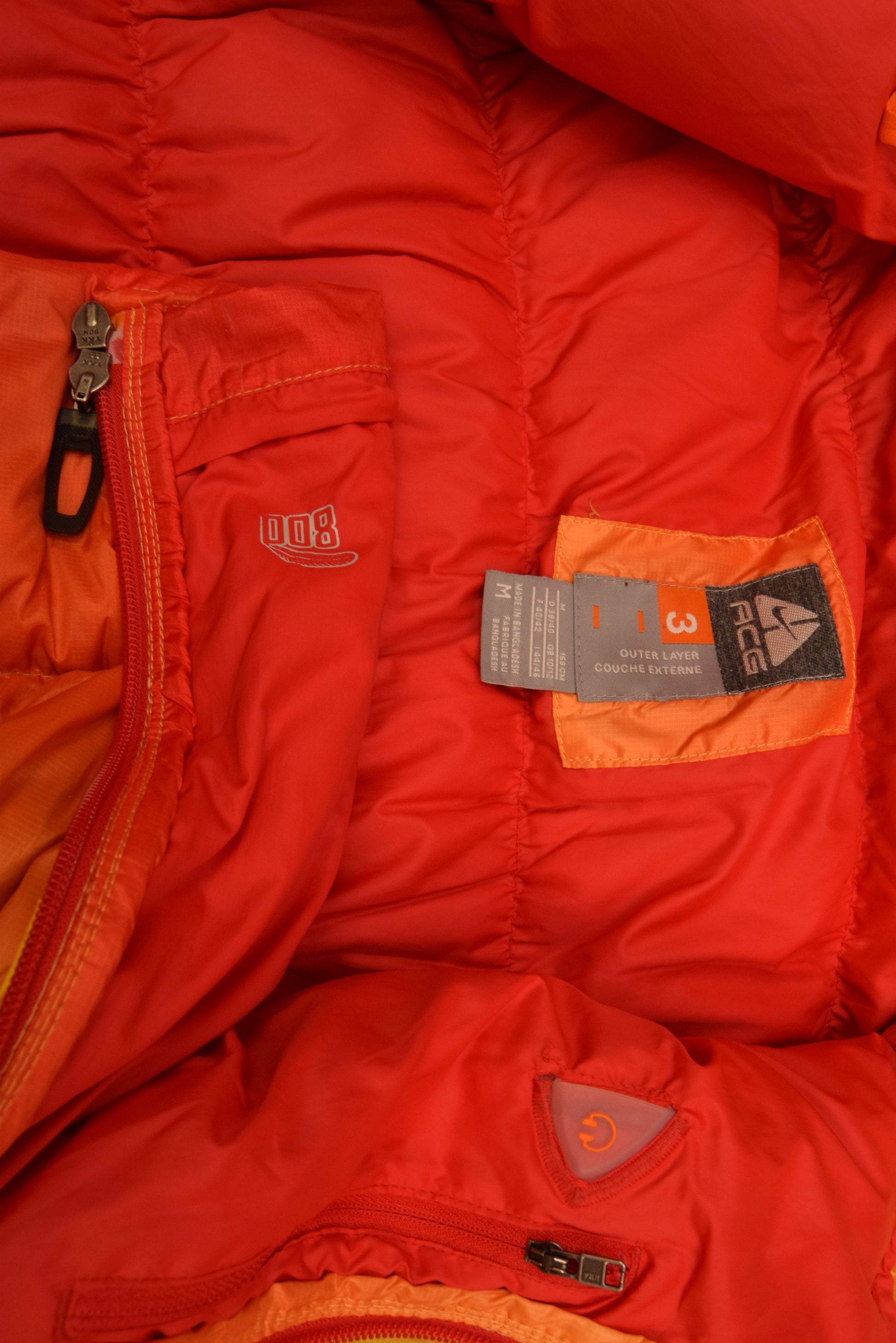 Nike ACG Puffer Jacket Y2K '00s Outer Layer Couche Externe Size M Neonish Yellow Orange Red