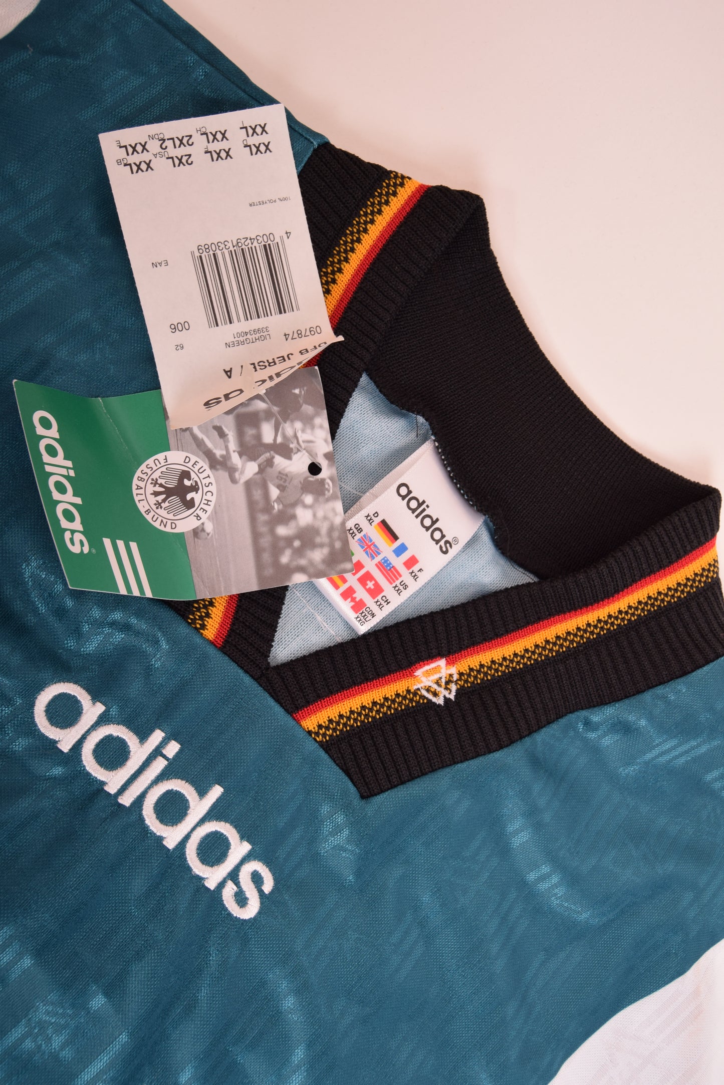 Vintage Germany Adidas 1996-1997 Away Football Shirt BNWT Green Size XXL