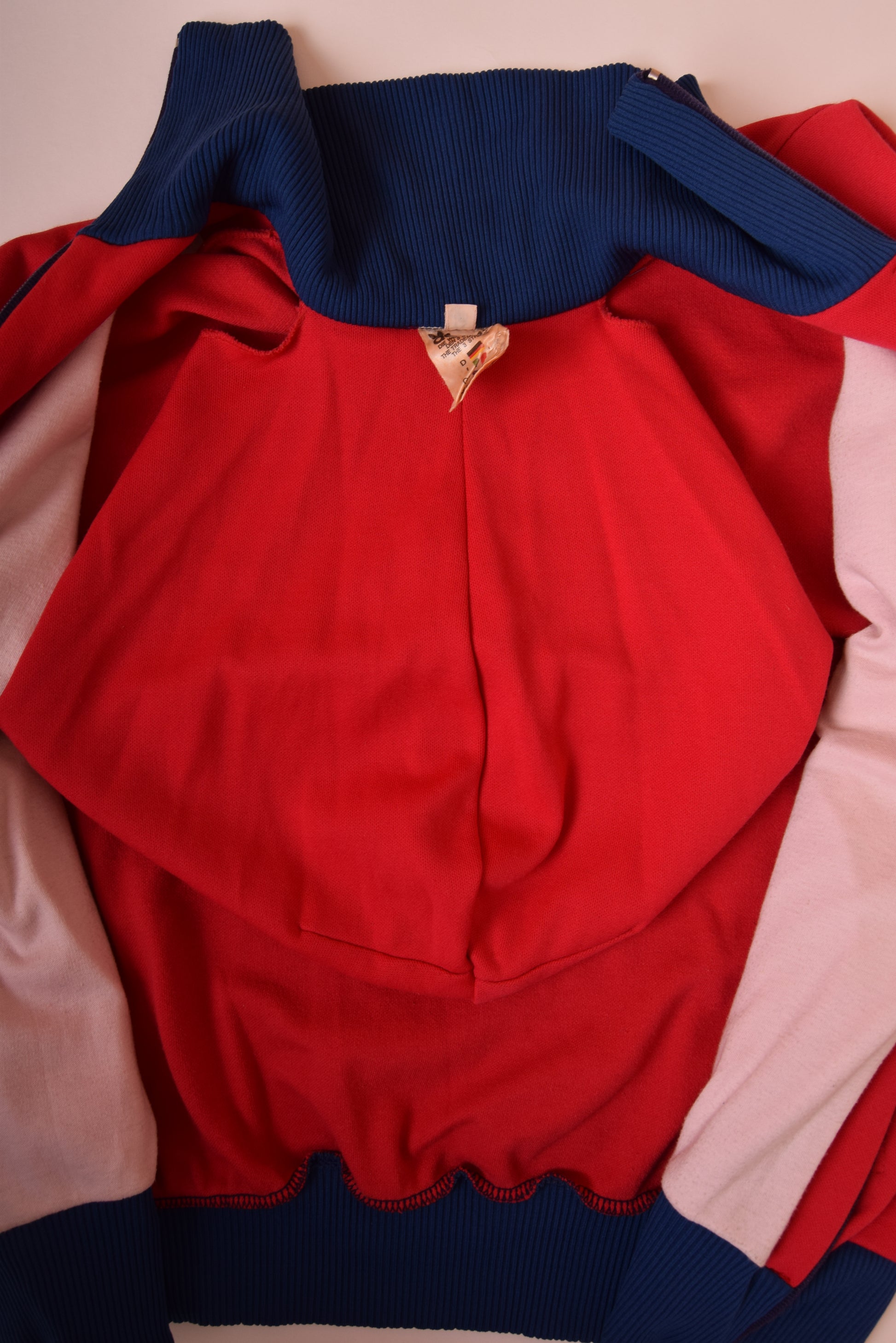 Vintage 70's Adidas Jacket/Track top With Hoodie Red Made in Yugoslavia Size S-M