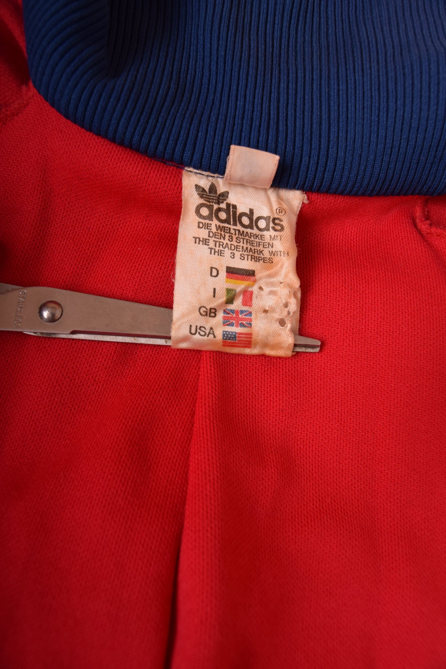 Vintage 70's Adidas Jacket/Track top With Hoodie Red Made in Yugoslavia Size S-M