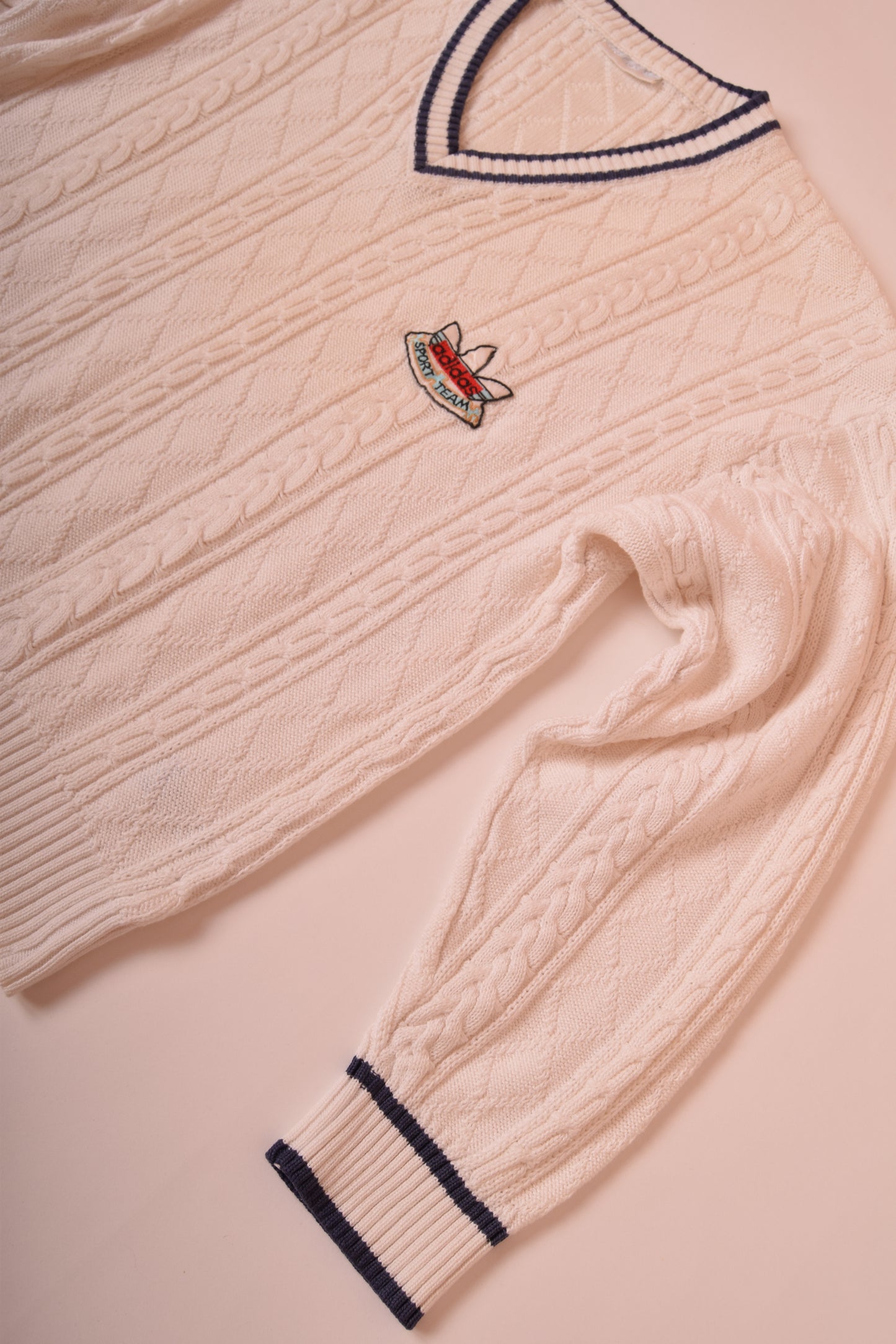 Vintage 80's Tennis Jumper Made in West Germany Size L White