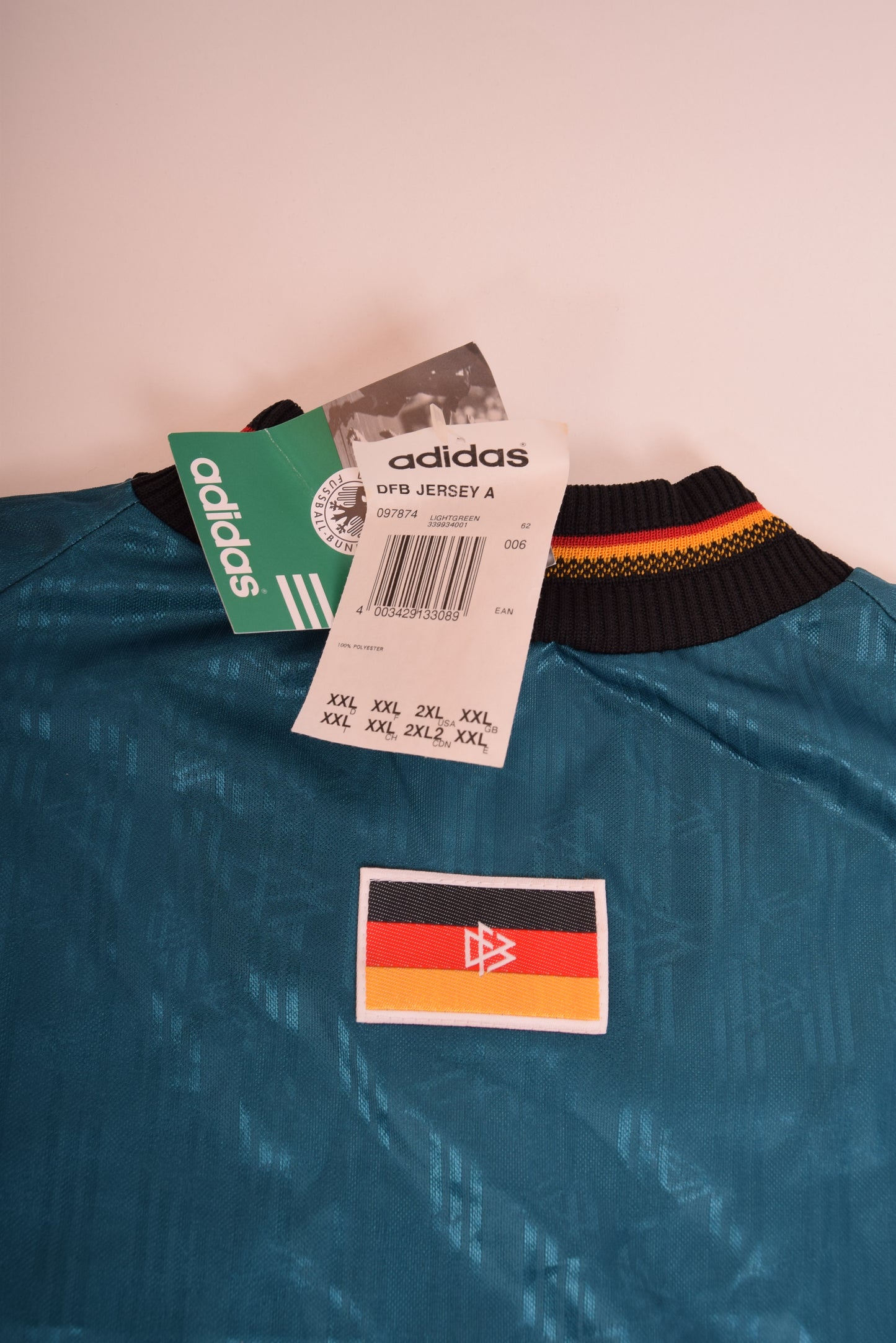 Vintage Germany Adidas 1996-1997 Away Football Shirt BNWT Green Size XXL
