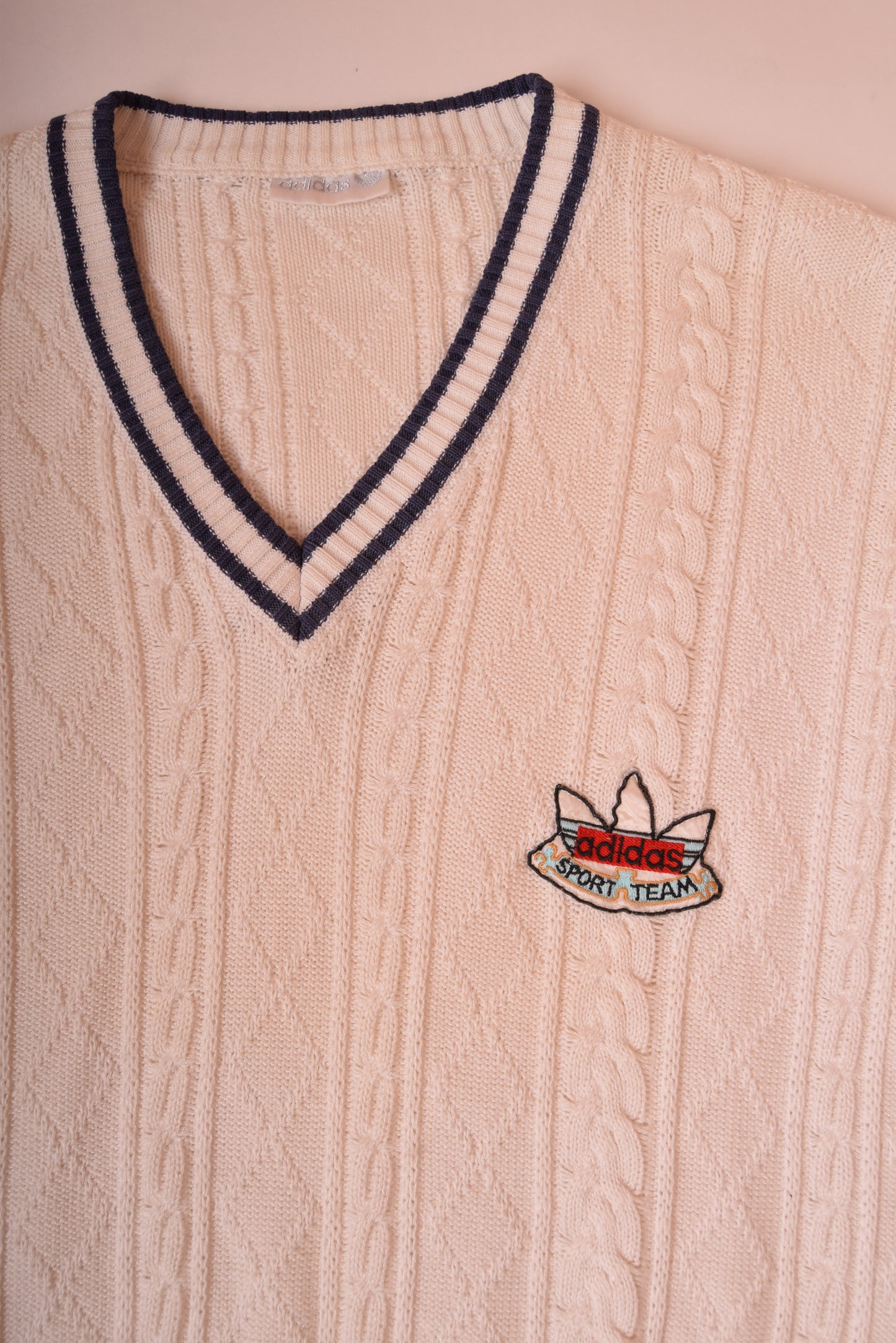 Vintage 80's Tennis Jumper Made in West Germany Size L White