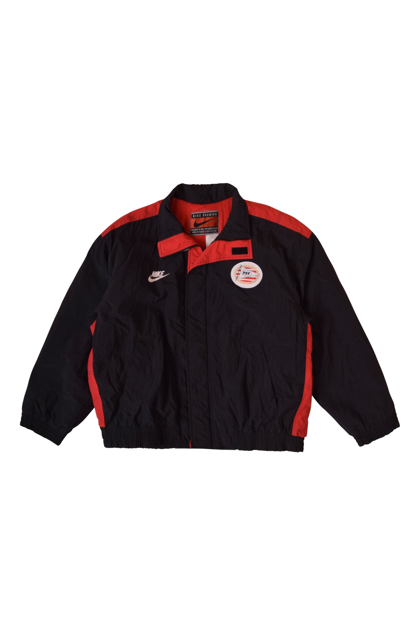 Vintage PSV Eindhoven Nike Premier Jacket / Bomber 1996-1997 Size L Black Red