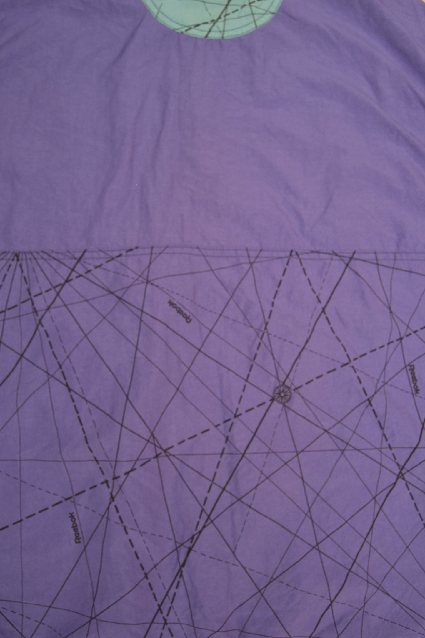 Vintage 90's Reebook Zodiac Jacket Shell Size XL XXL Purple Green