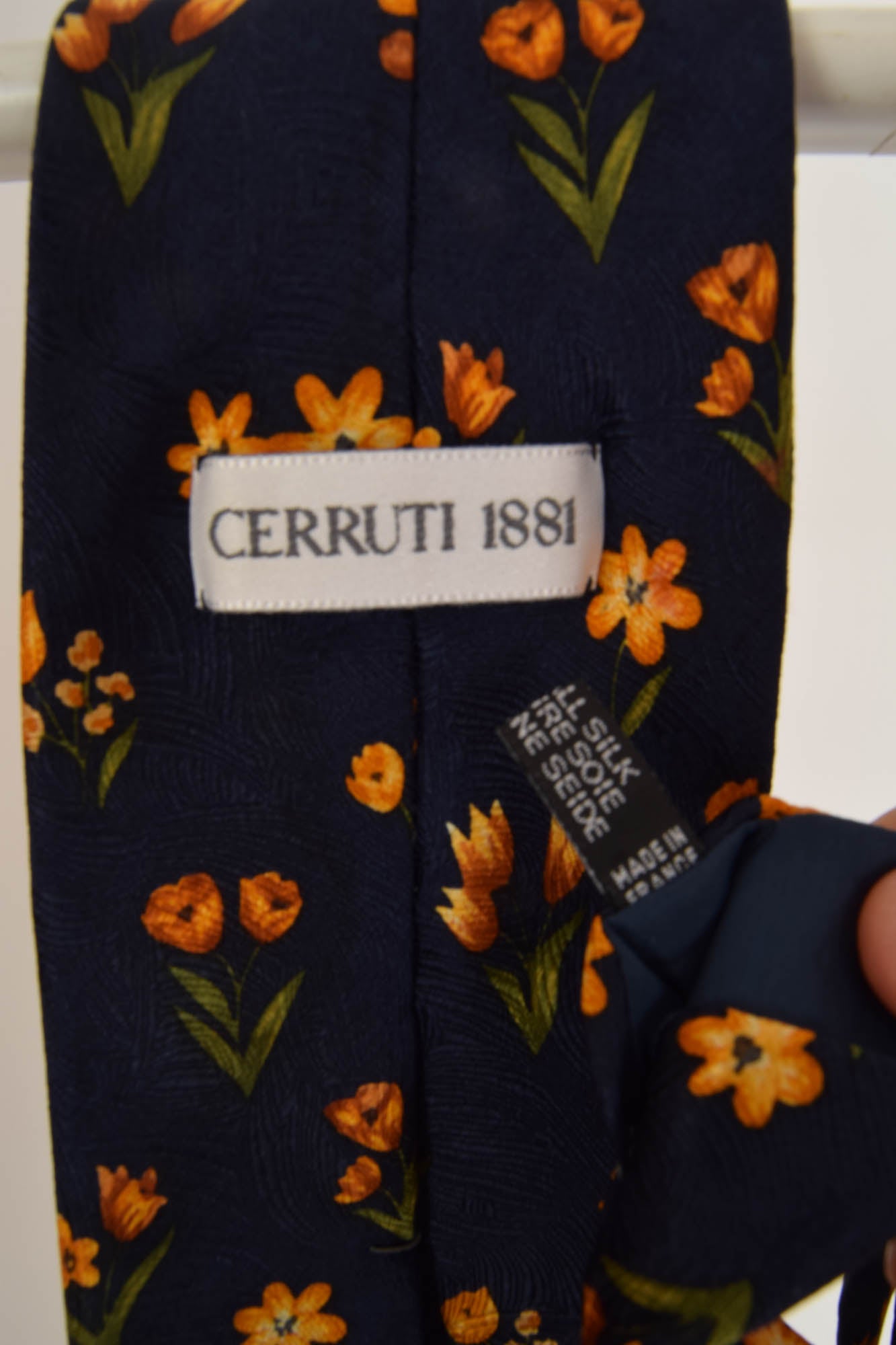 Vintage Cerruti 1881 Silk Tie Made in France 90's Floral Print