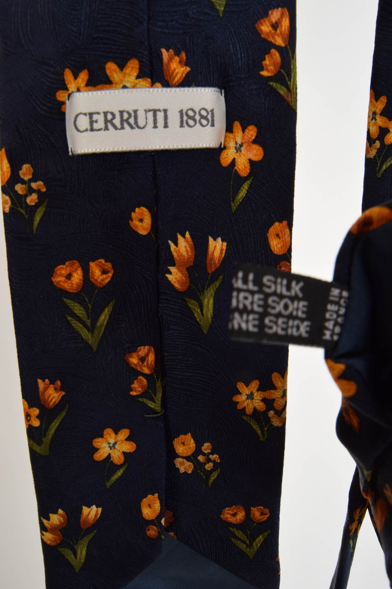 Vintage Cerruti 1881 Silk Tie Made in France 90's Floral Print