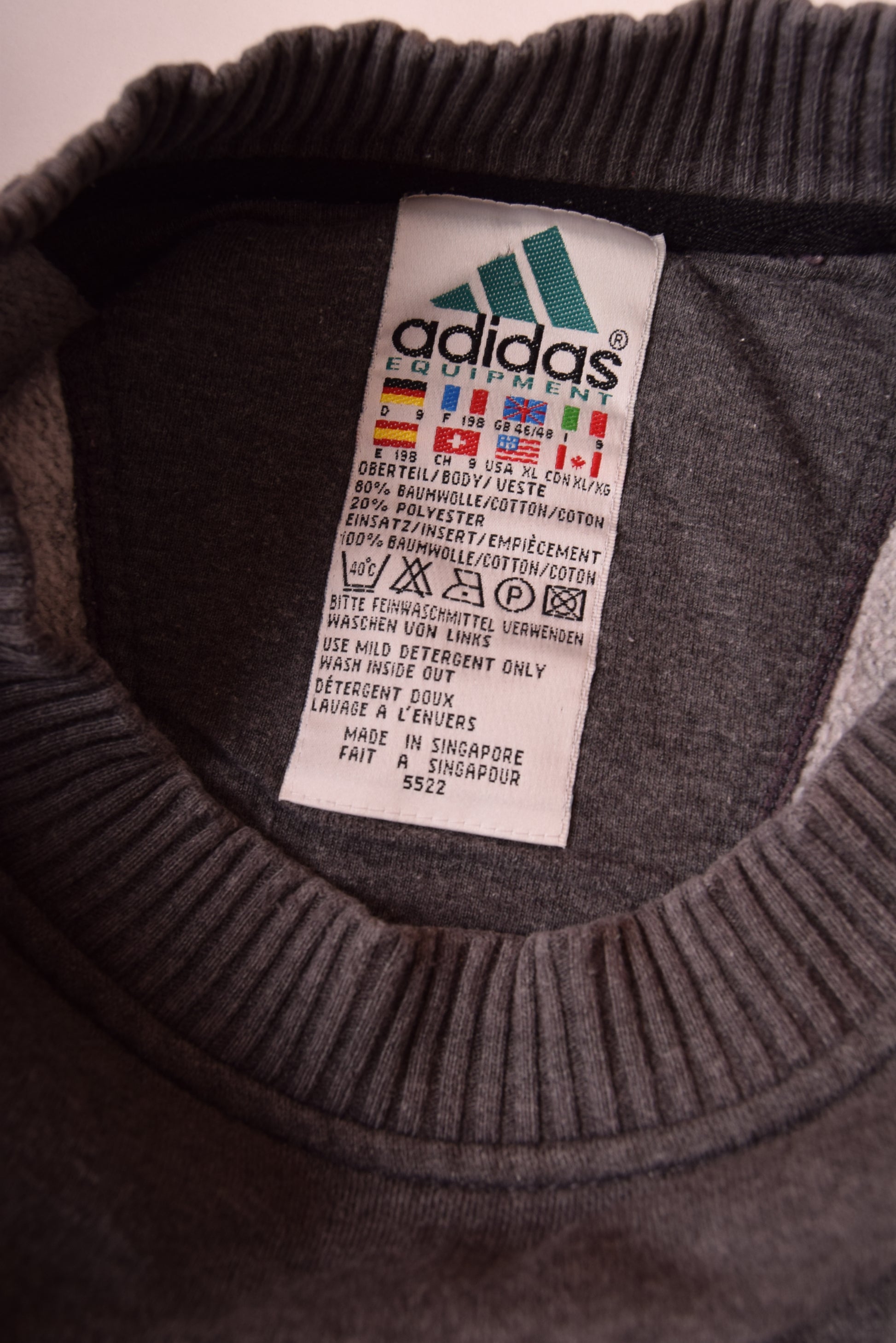Vintage Adidas Equipment 90's Size XL Grey