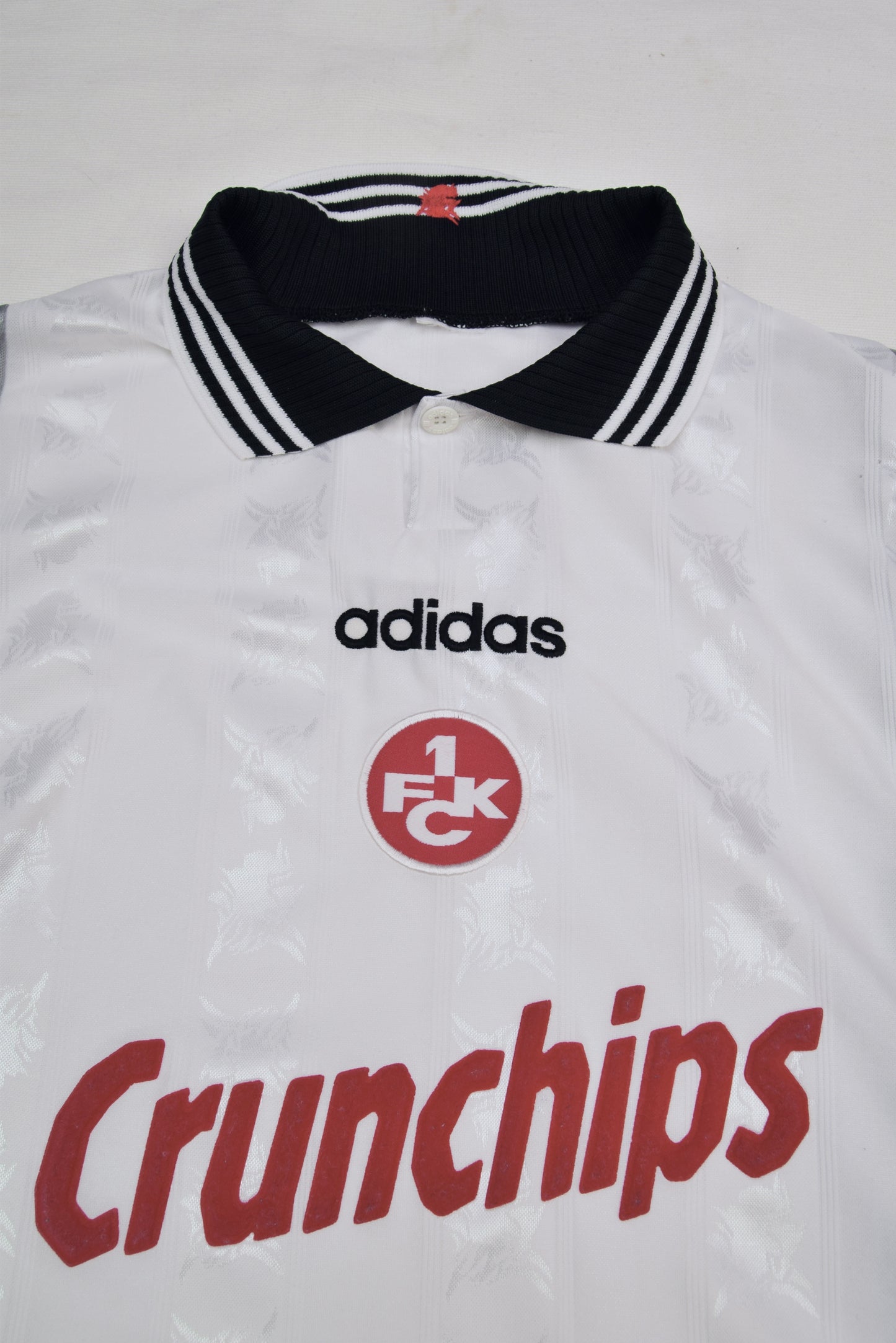 Kaiserslautern FCK Adidas 1996 - 1997 - 1998 Away Football Shirt White Black Grey Size XL-XXL Crunchips