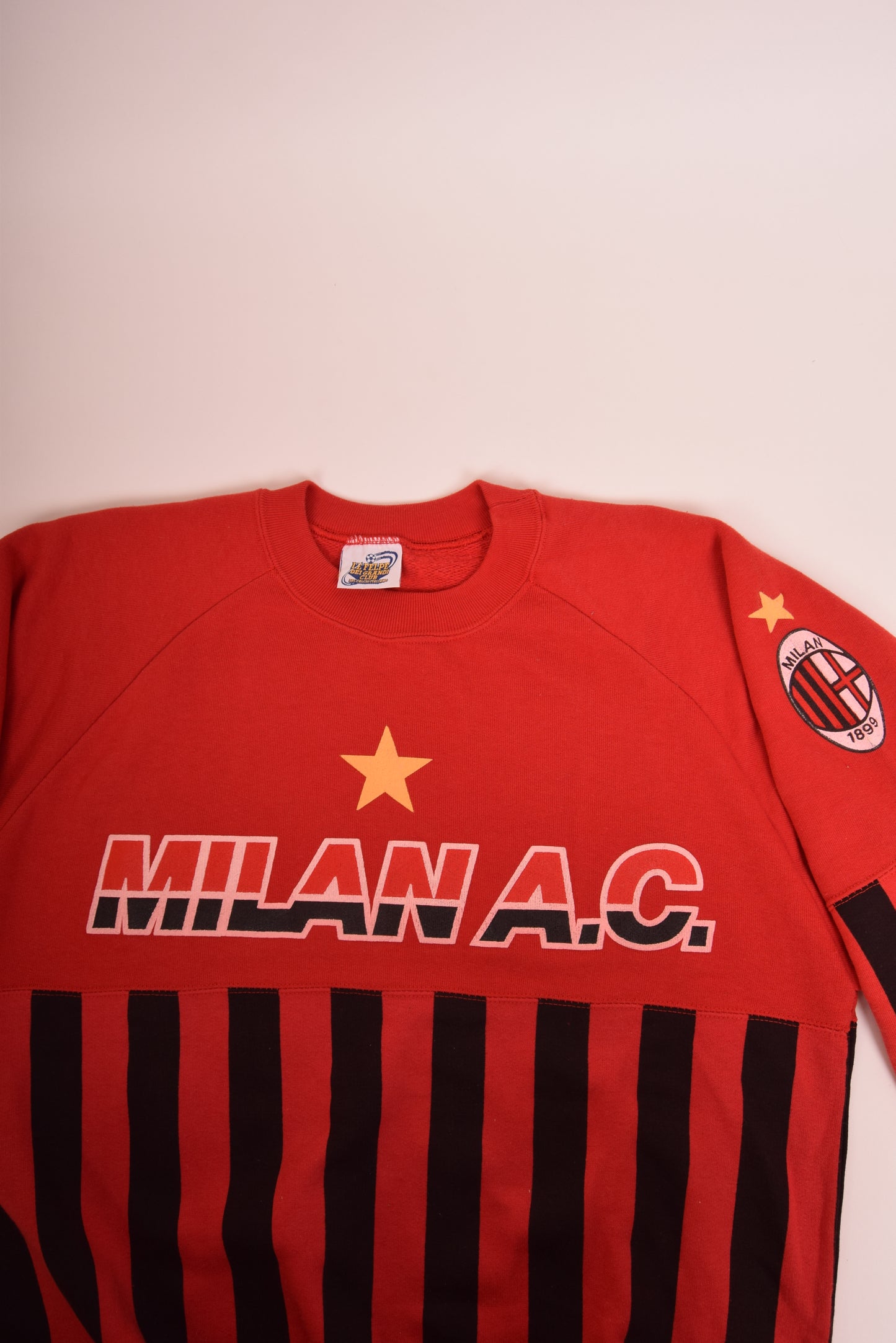 Vintage AC Milan Le Felpe Dei Grande Club Del Calcio Italiano Parmalat Sweatshirt Made in Italy SizeM-L Red Black
