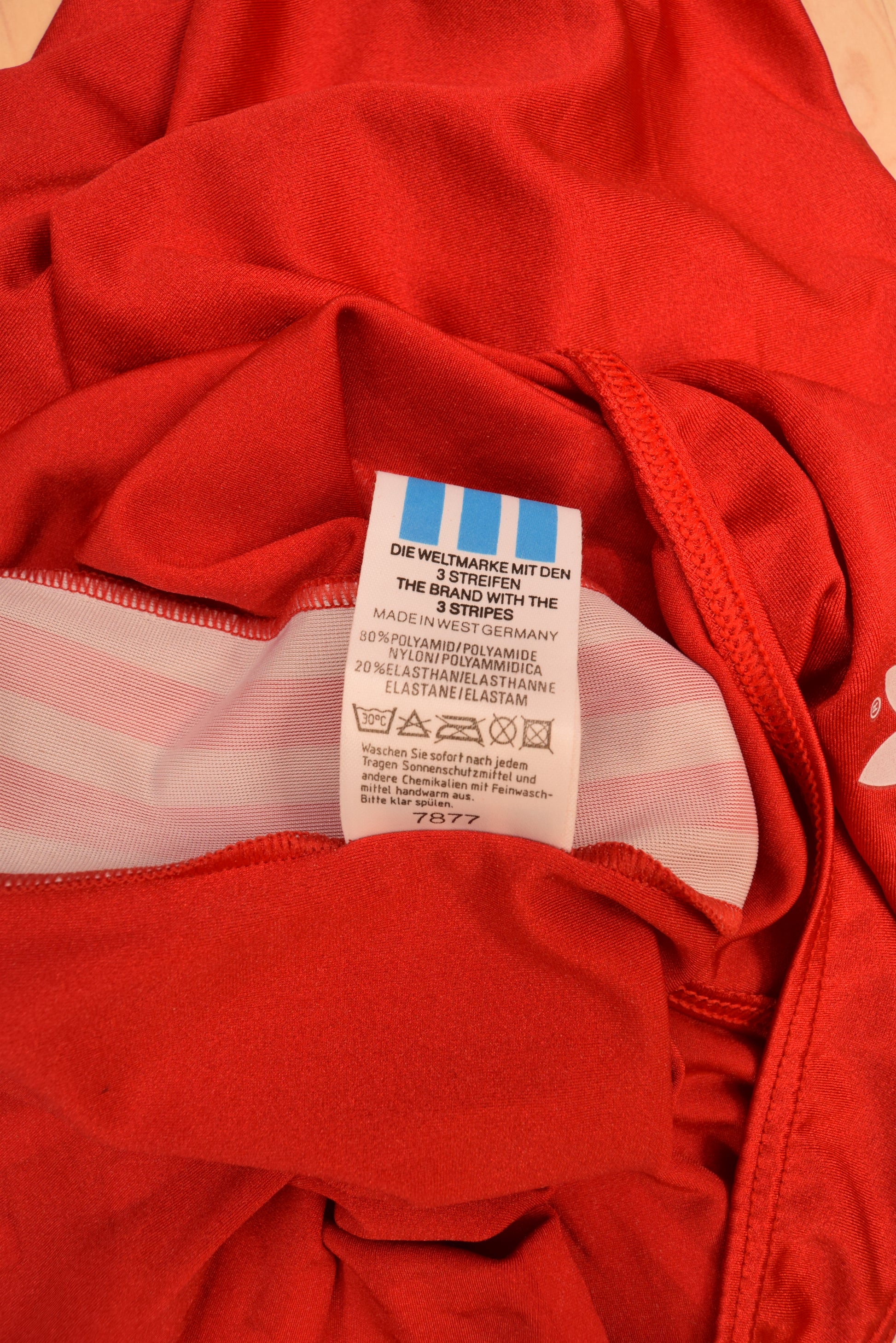 Bayern München Munich 80's Swimsuit Swimwear Made in West Germany Red Commodore Size S - M