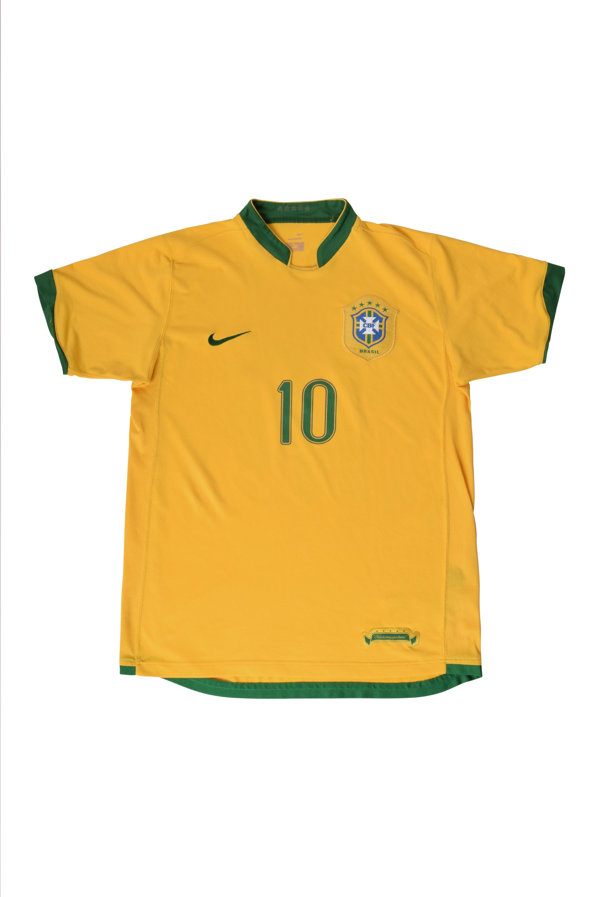 Brazil Brasil Ronaldinho #10 Nike 2006 - 2007 Home Football Shirt Yellow Size M Sphere Dry