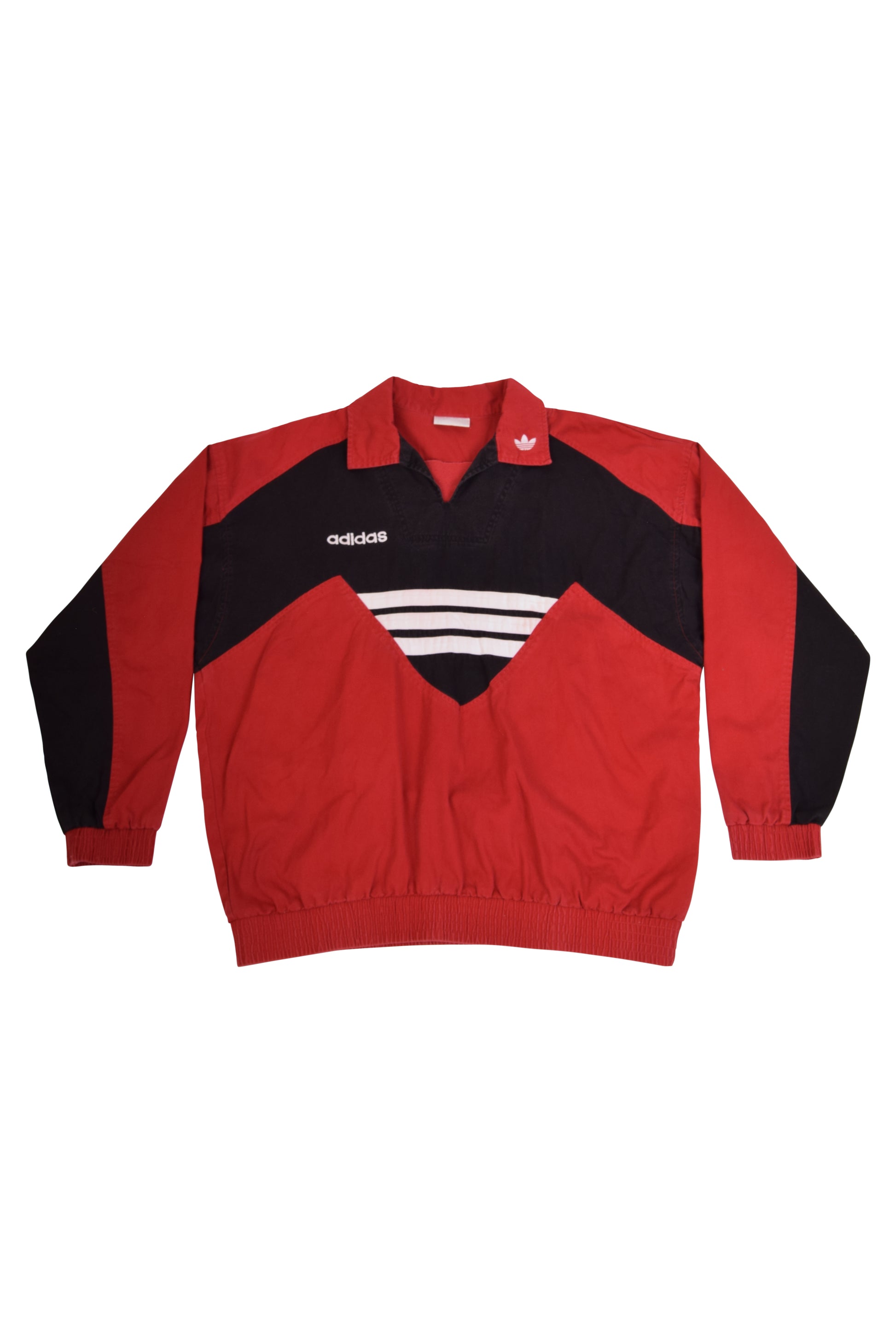 Vintage Adidas 90's Sweatshirt Red Black Size L - XL