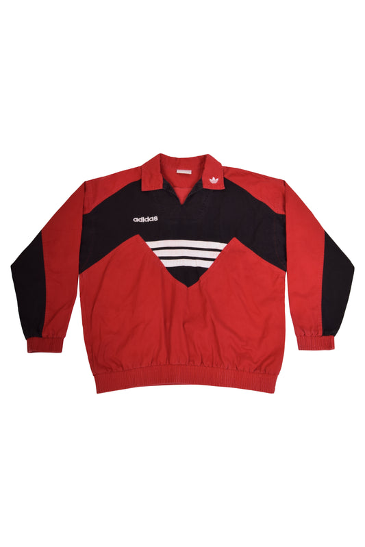 Vintage Adidas 90's Sweatshirt Red Black Size L - XL
