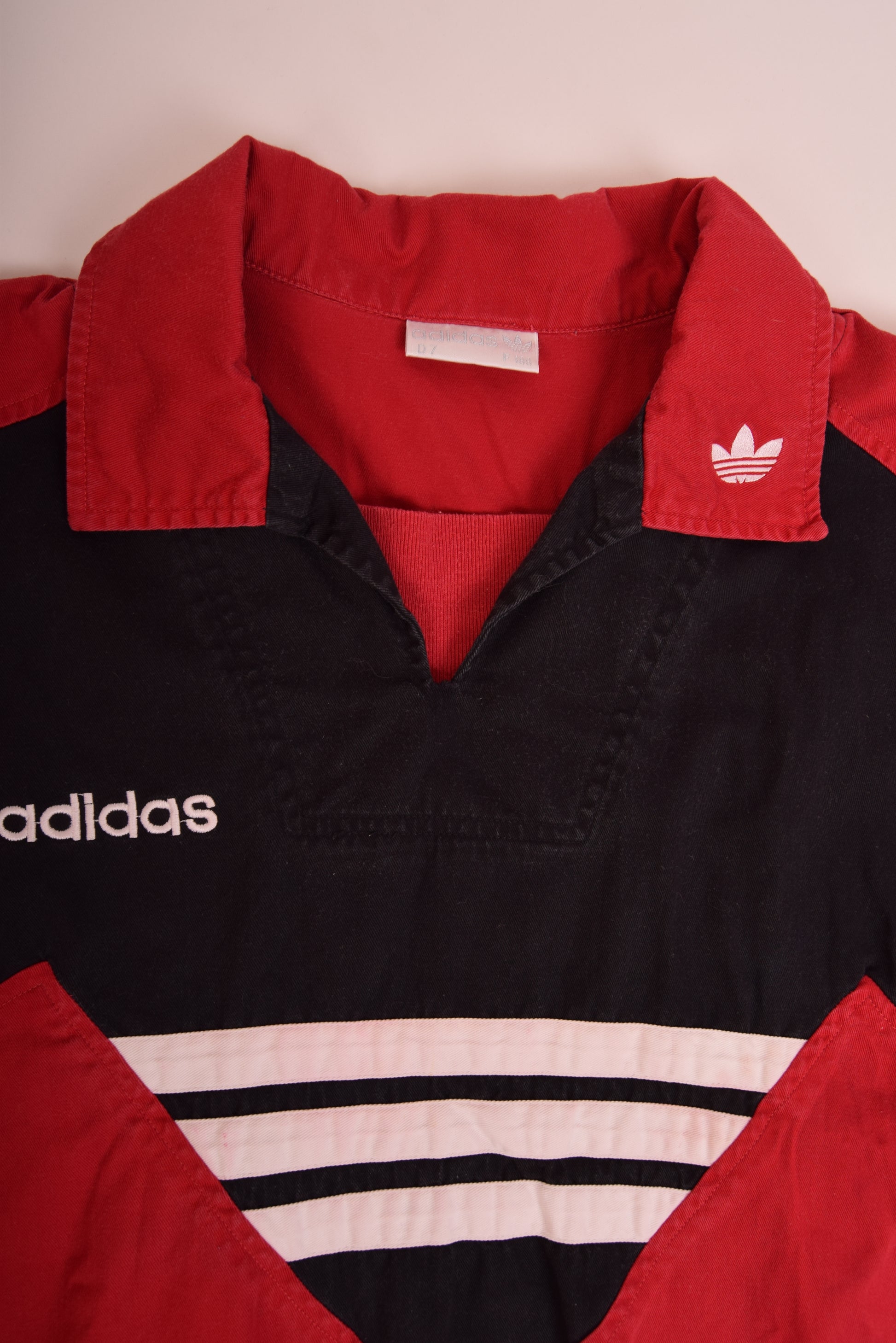 Vintage Adidas 90's Sweatshirt Red Black Size L - XL