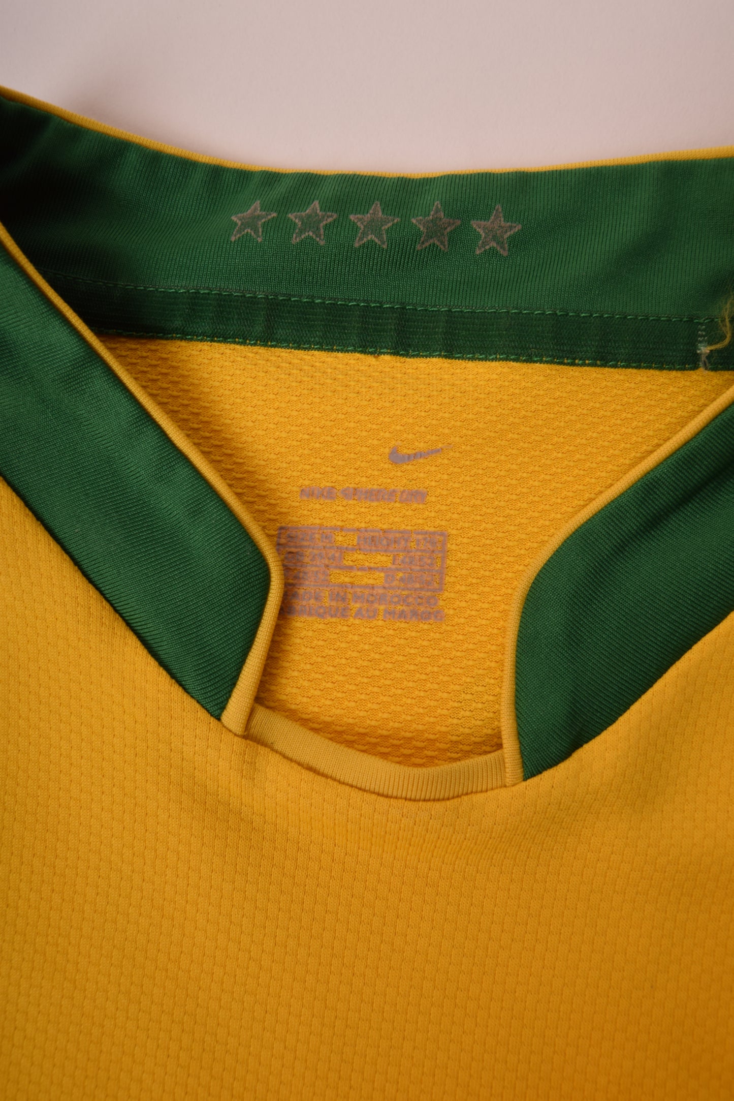 Brazil Brasil Ronaldinho #10 Nike 2006 - 2007 Home Football Shirt Yellow Size M Sphere Dry