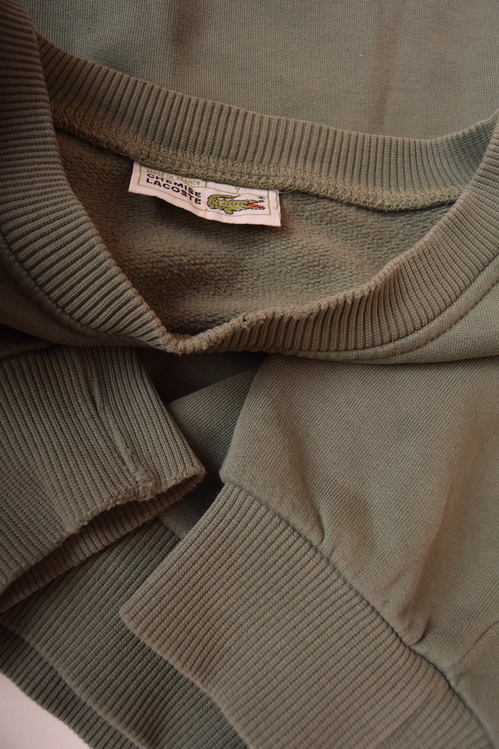 Vintage 80's Lacoste Chemise Sweatshirt Made in France Size L-XL Cotton