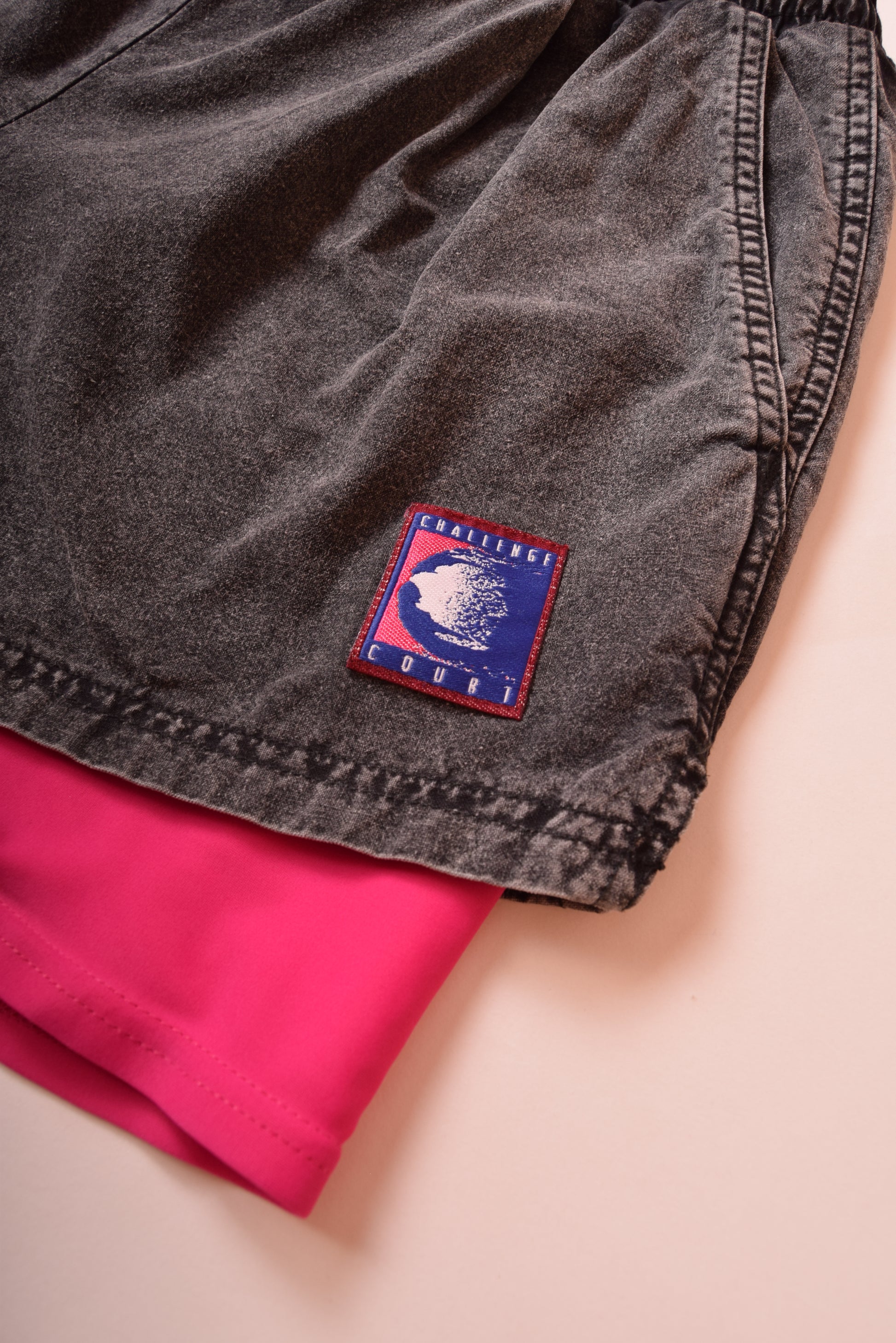 NIKE CHALLENGE COURT SHORTS ACID WASHED WITH LEGGINS ATTACHED ANDRE AGASSI